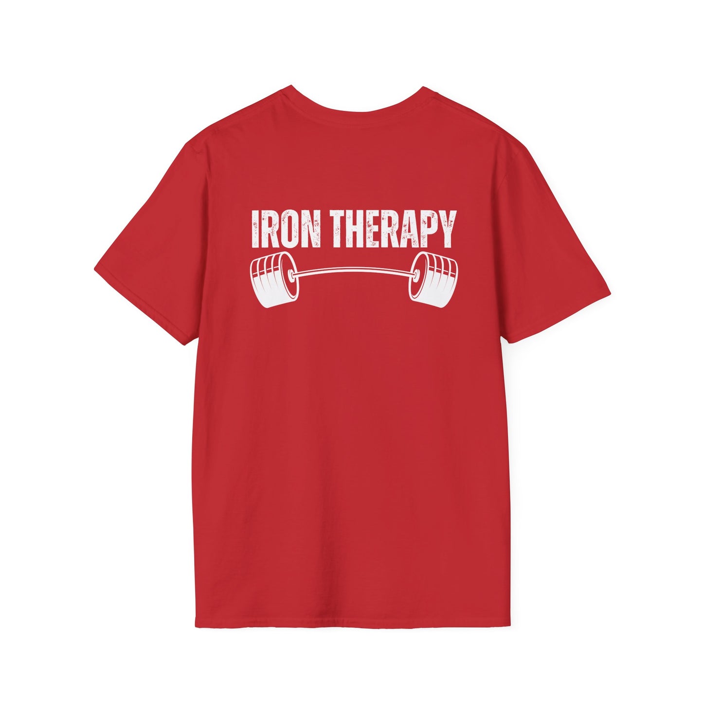 BACK DESIGN Iron Therapy Gym Shirt for Workout Lovers gift for Fitness Lover T-shirts for Him gift Powerlifting gifts for Weightlifting Tee Shirts Her