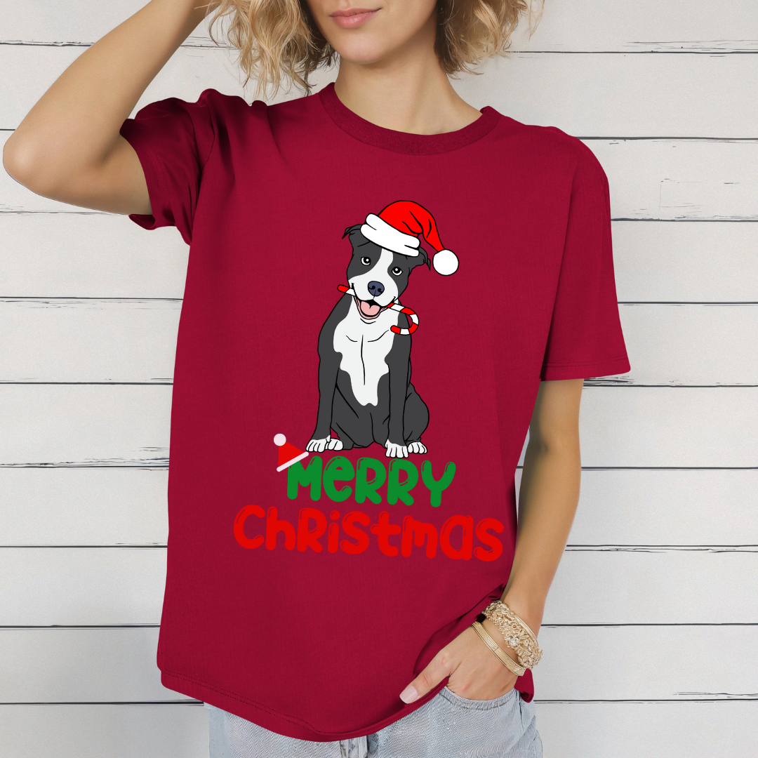 Christmas Pit Bull Shirt for Pit Bulls Lover gifts for Christmas present for Dog Mom Tshirts for Women's presents for Christmas T-shirt