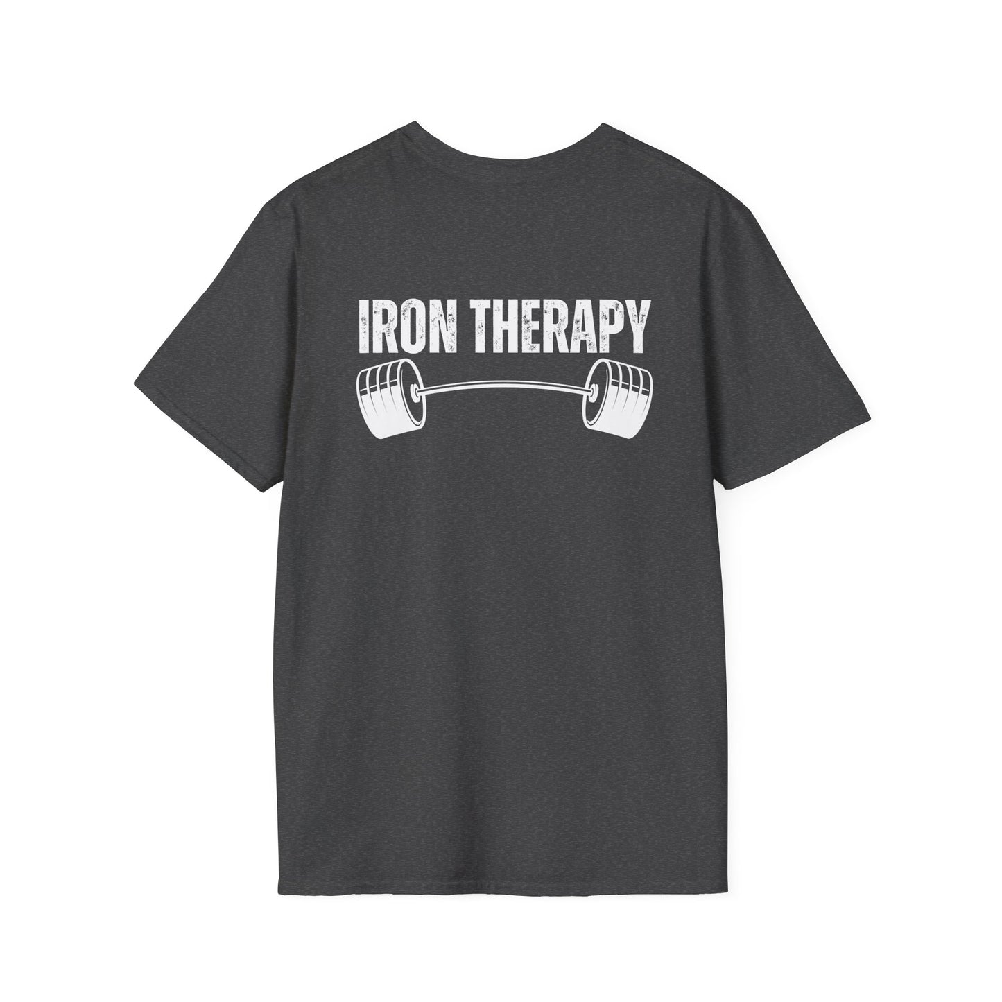 BACK DESIGN Iron Therapy Gym Shirt for Workout Lovers gift for Fitness Lover T-shirts for Him gift Powerlifting gifts for Weightlifting Tee Shirts Her