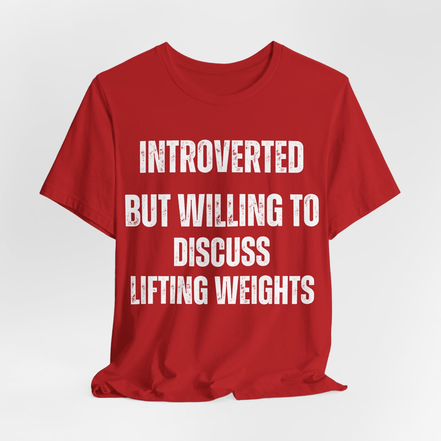 Funny Workout T-shirt for Gym Rat gifts for Personal Trainer Shirt - Introverted But Willing to Discuss Lifting Weights Introvert Shirts