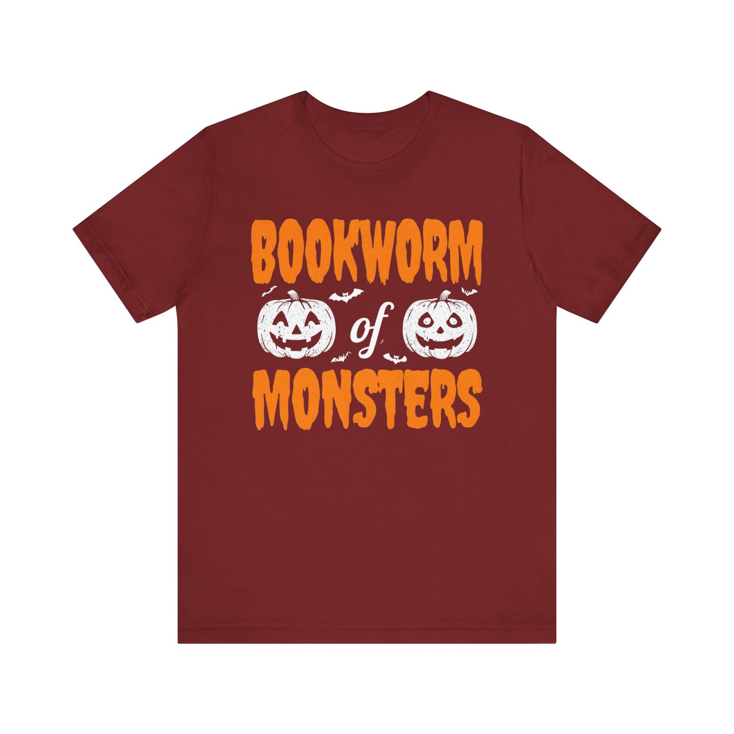 Bookworm of Monsters Halloween Tee, Reading Lover T-Shirt, Unisex Jersey Shirt, Halloween Book Shirt, Monster Lover Gift