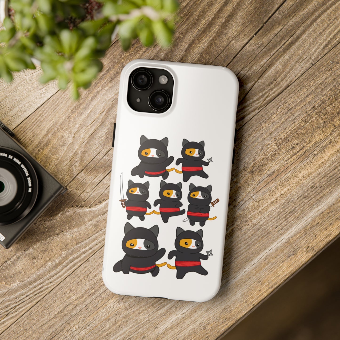 Funny Cat iPhone case for Cat Lover gift for Cat Mom gift Funny Cat Phone Case NINJA CATS Case