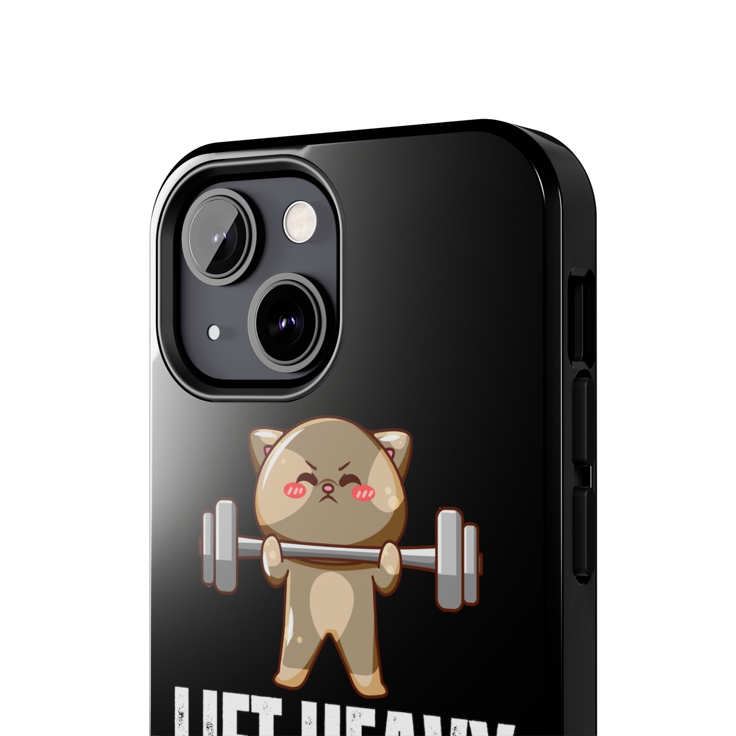 Funny Cat iPhone Case for Gym lover gift for Fitness Lover Cat Lifting Weights Lift HEAVY Pet CATS protective case