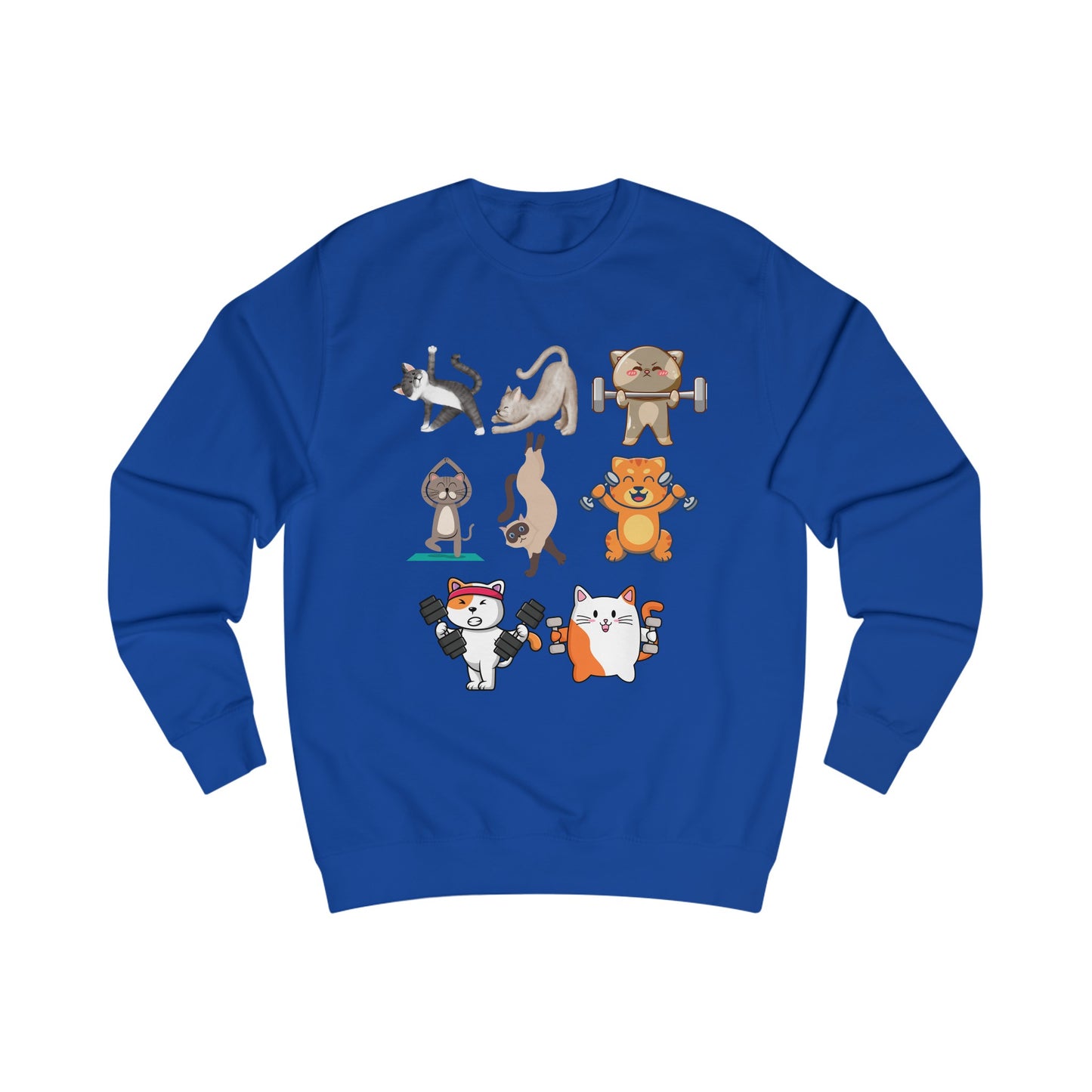 Funny Cats Working Out Sweatshirt Cat SweatShirts for Gym Lover gift for Cat Lover Cats Working Out Weightlifting Cats Lifting Weights Pull Over Sweater