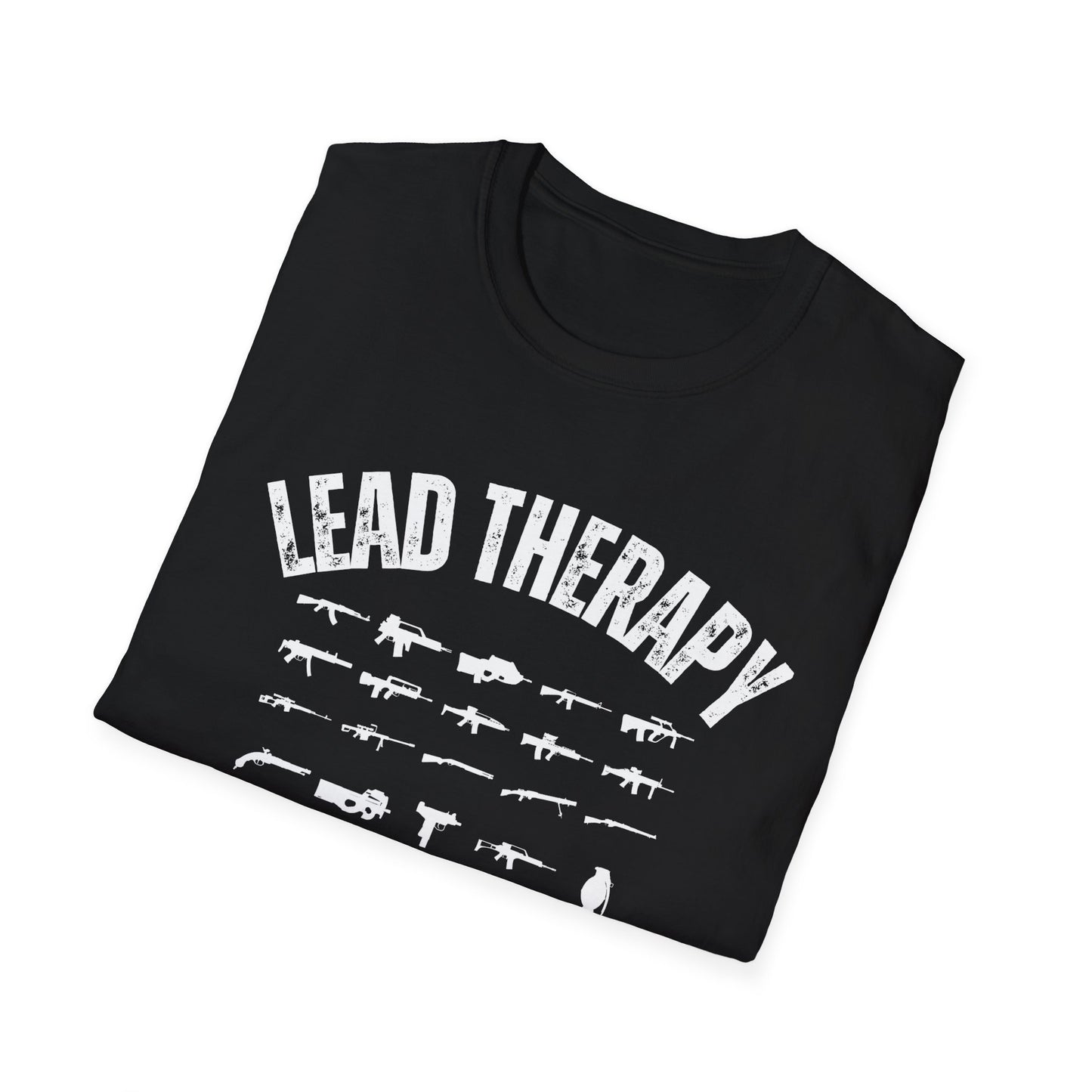 Gun Lover Lead Therapy Shooting Range Unisex Softstyle T-Shirt, Cool Second Amendment Tee, Gun Enthusiast Gift, Firearms Clothing, Pro-2A