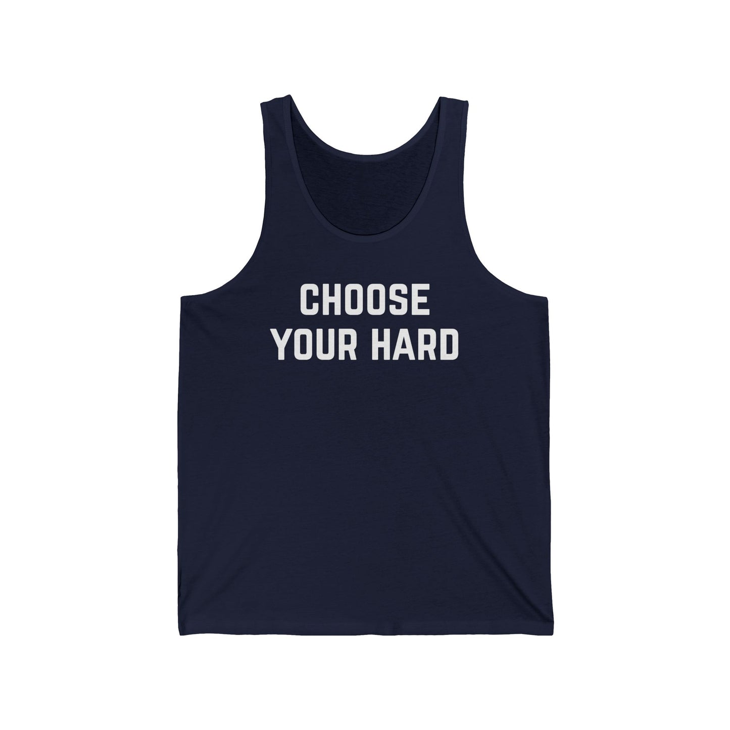 Motivational Gym Tank Top, Unisex Workout Shirt, Fitness Sleeveless Tee, Inspirational Muscle Tank, Choose Your Hard Tank Top
