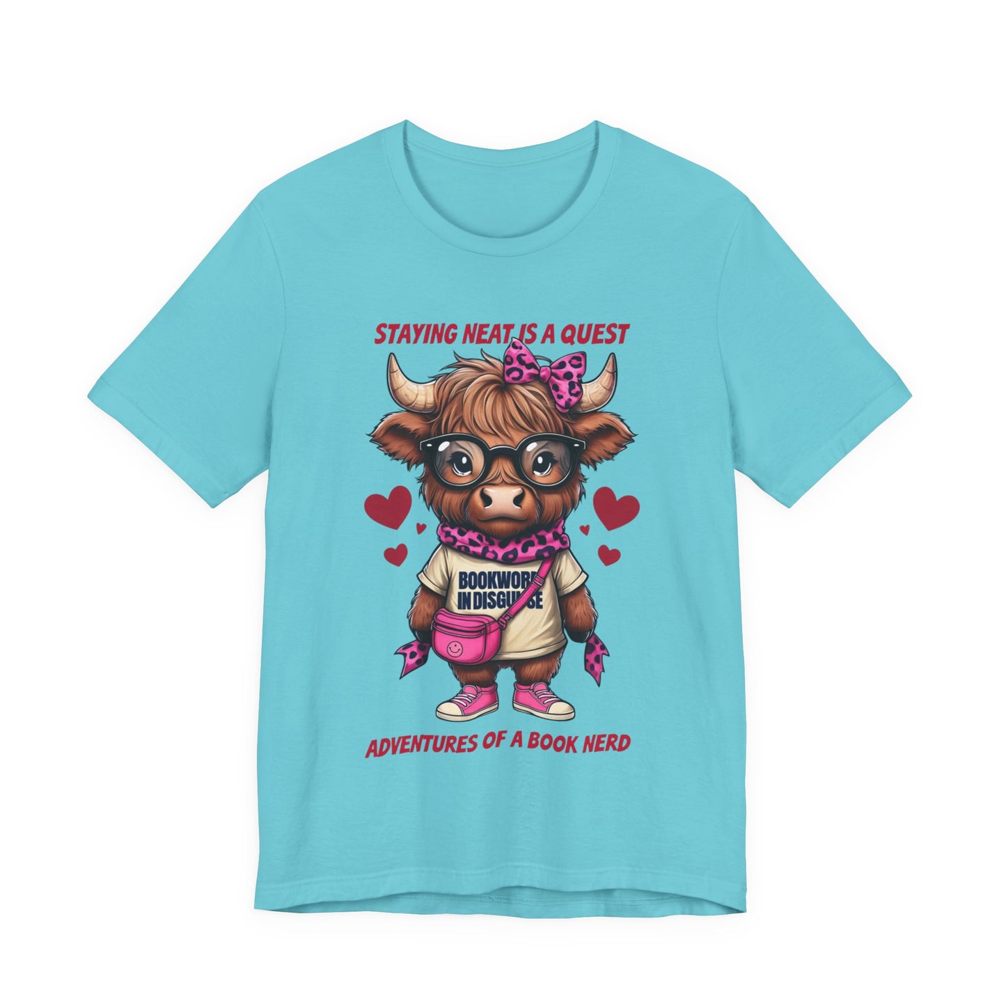 Bookworm Cow Shirr Unisex Tee, Book Nerd Funny T-Shirt, Reading Lover Gift, Novelty Graphic Top, Literature Enthusiast Shirt