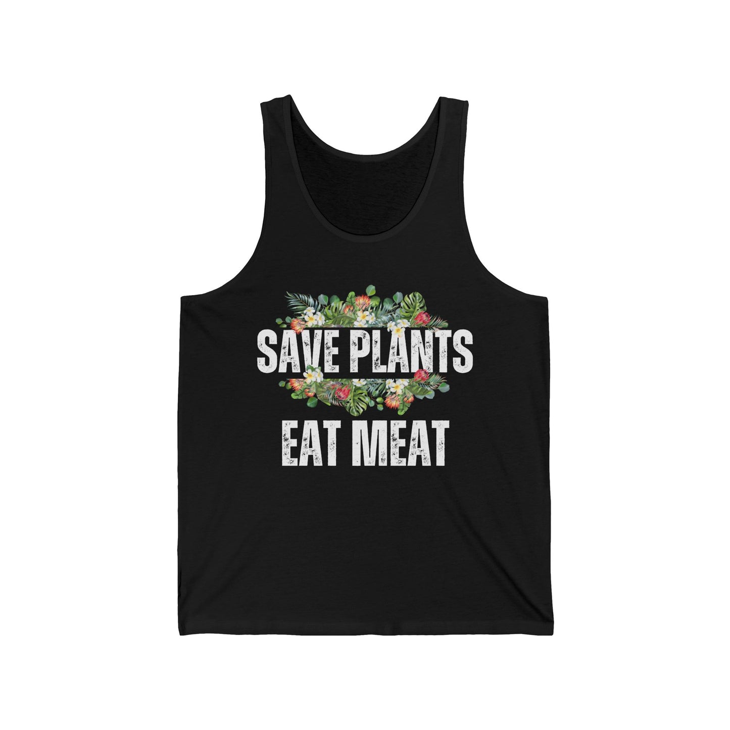 Eat Meat Tank Top For Carnivore Diet Tshirt Save Plants Eat Meat Tank Tops Funny Meat Pun BBQ quote Shirt for Funny Saying T-shirt for him
