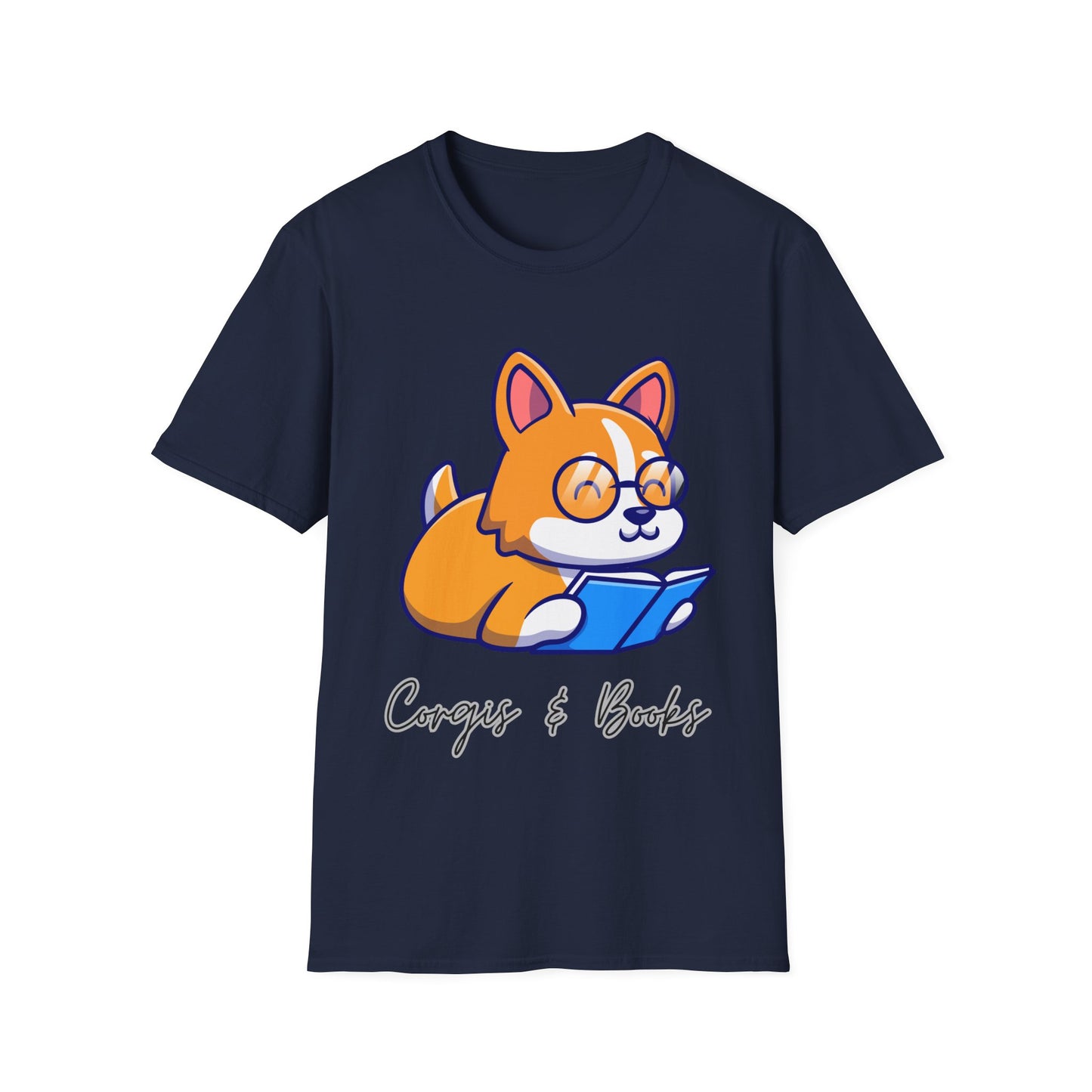 Corgi's & Books T Shirt for Corgi Lover Gift for Book Lover Soft Cotton T-shirt Dog Lovers Shirts Book Lover Shirt