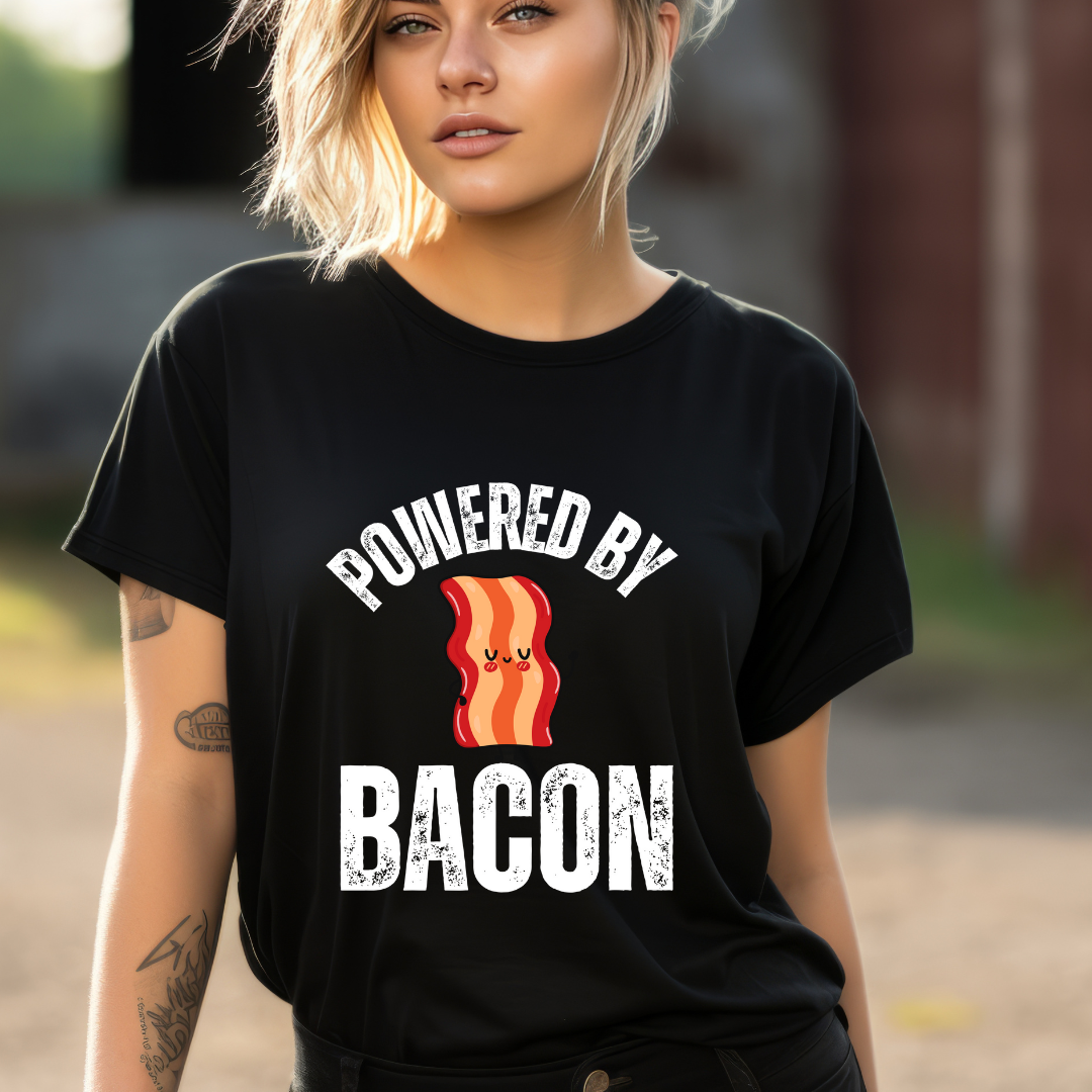 Bacon Shirt - Powered By BACON T-shirt for Meat Lover Shirt for Meat Lover gift for Bacon Lover gift for Carnivore T Shirt