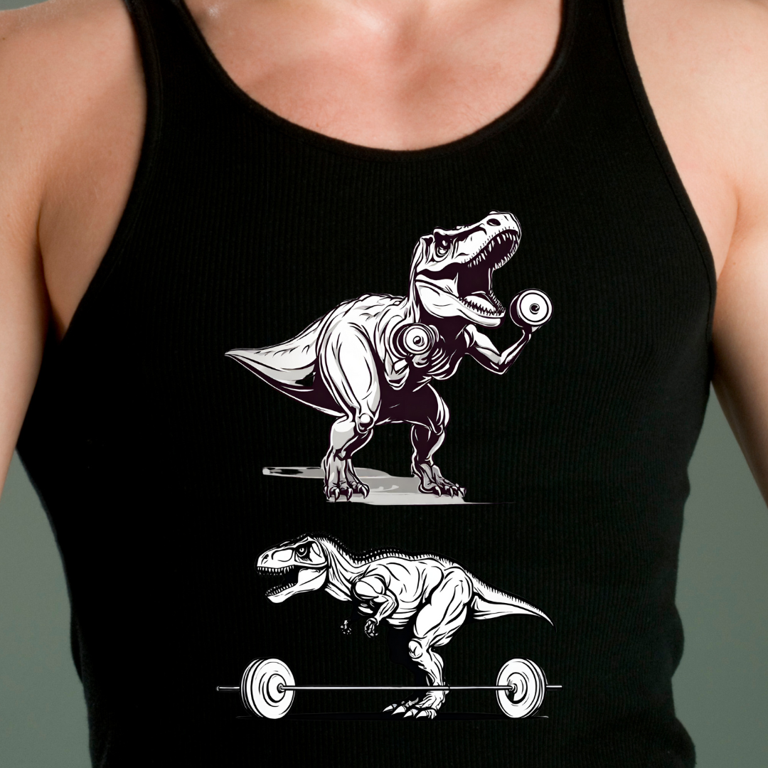 Funny T-Rex Lifting Weights Tank Top for Gym gift Workout enthusiast T-shirt Funny Workout Top for Dinosaur Lover gift for Gym Rat Shirt