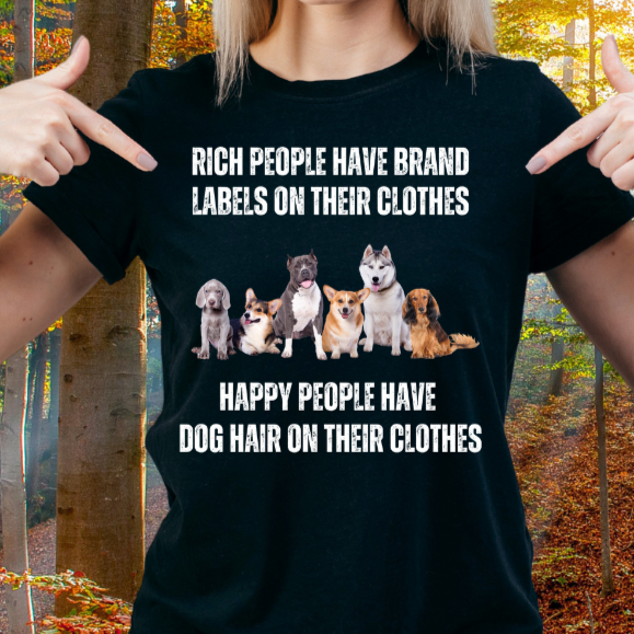 Funny Doggo Shirt for Dog Mom gifts for Dogs Lover T Shirts Cute Doggy T-shirt Happy People Have Dog Hair on Their Clothes