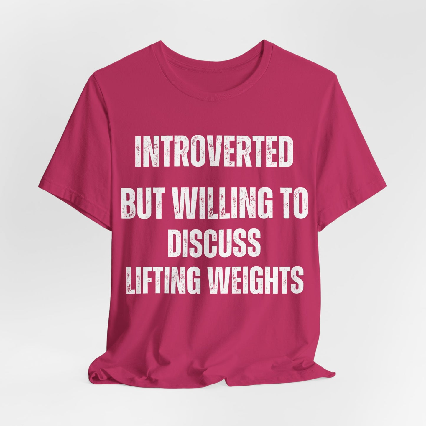Funny Workout T-shirt for Gym Rat gifts for Personal Trainer Shirt - Introverted But Willing to Discuss Lifting Weights Introvert Shirts