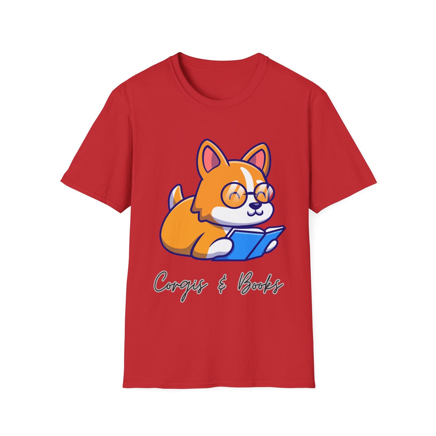 Corgi's & Books T Shirt for Corgi Lover Gift for Book Lover Soft Cotton T-shirt Dog Lovers Shirts Book Lover Shirt