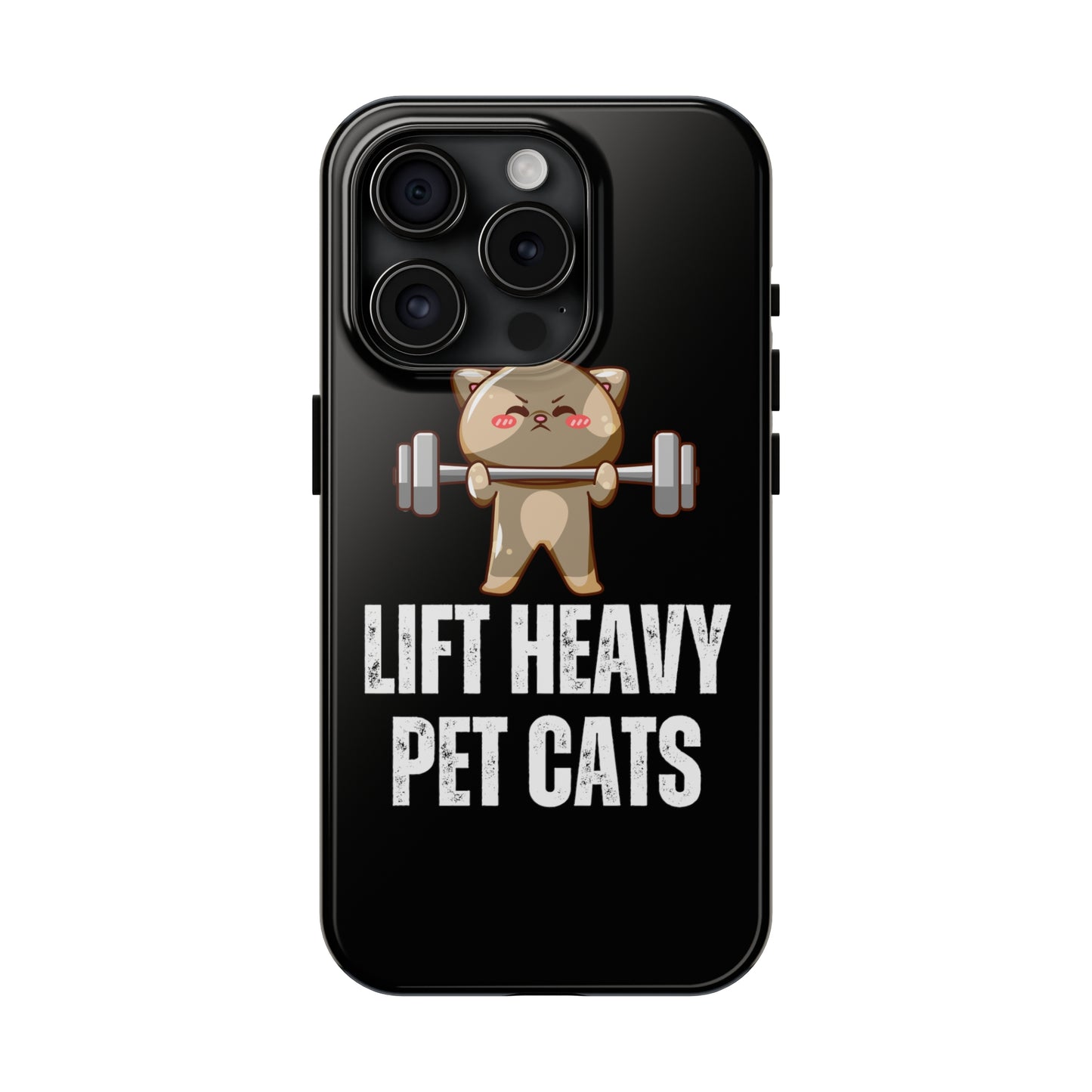 Funny Cat iPhone Case for Gym lover gift for Fitness Lover Cat Lifting Weights Lift HEAVY Pet CATS protective case