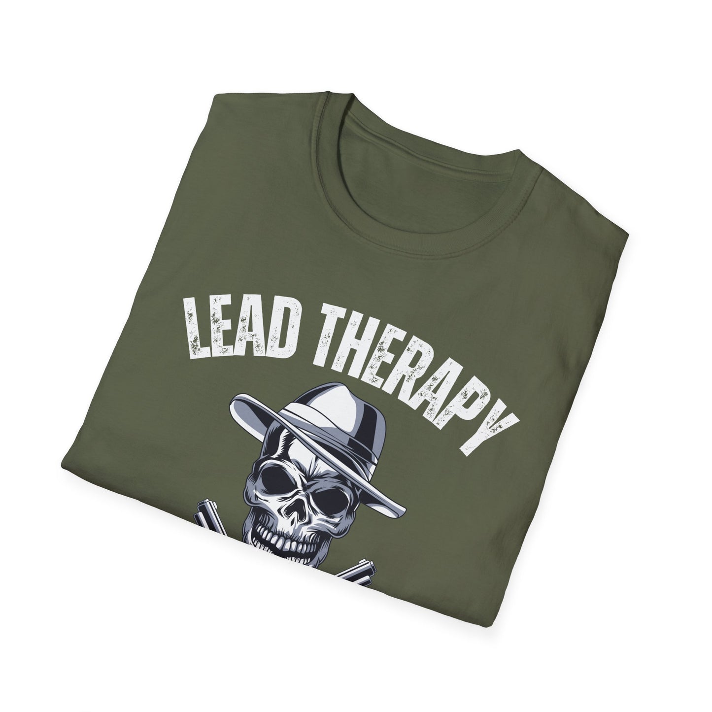 Lead Therapy Gun Lover T-Shirt, Shooting Range Skull Pistol Tee, Firearms Enthusiast Gift, Second Amendment Shirt,