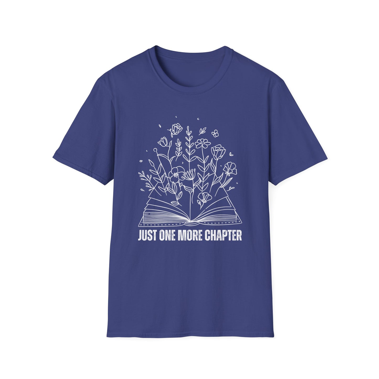 Just One More Chapter T Shirt Bookish Shirts BookWorm Floral Print Tee Book Addict T-Shirt - Reading Lover gift for Reader Shirt Librarian gift for Mom gifts for Library