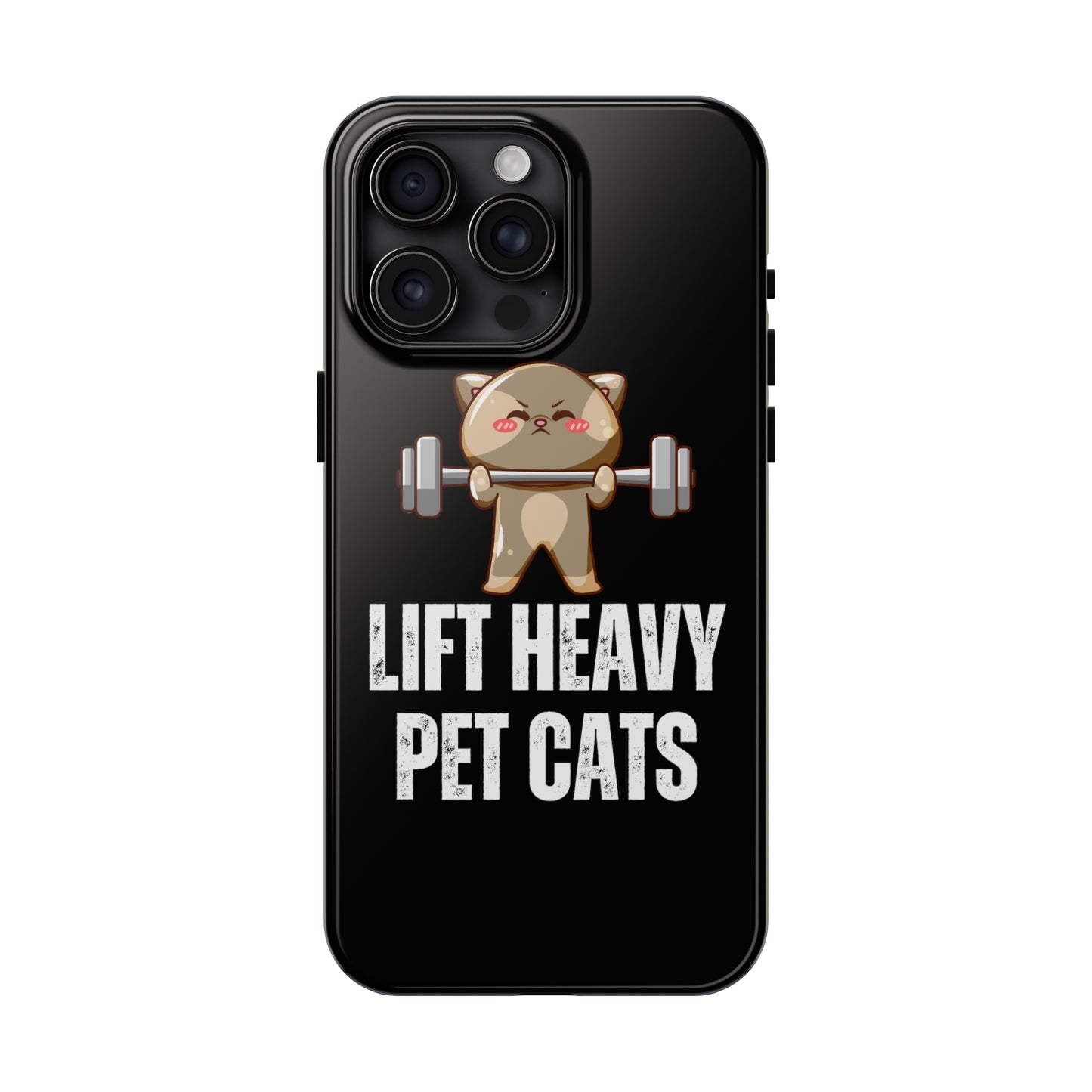 Funny Cat iPhone Case for Gym lover gift for Fitness Lover Cat Lifting Weights Lift HEAVY Pet CATS protective case