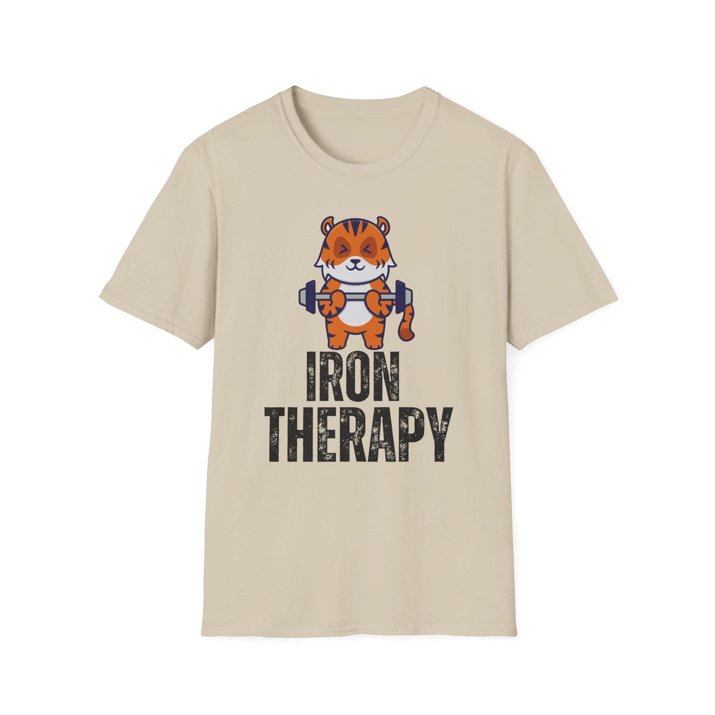 Tiger Working out T-shirt IRON THERAPY T Shirt for Gym Lover gift for Fitness Lover T Shirt for Cross Fit Lover Weightlifting Tee