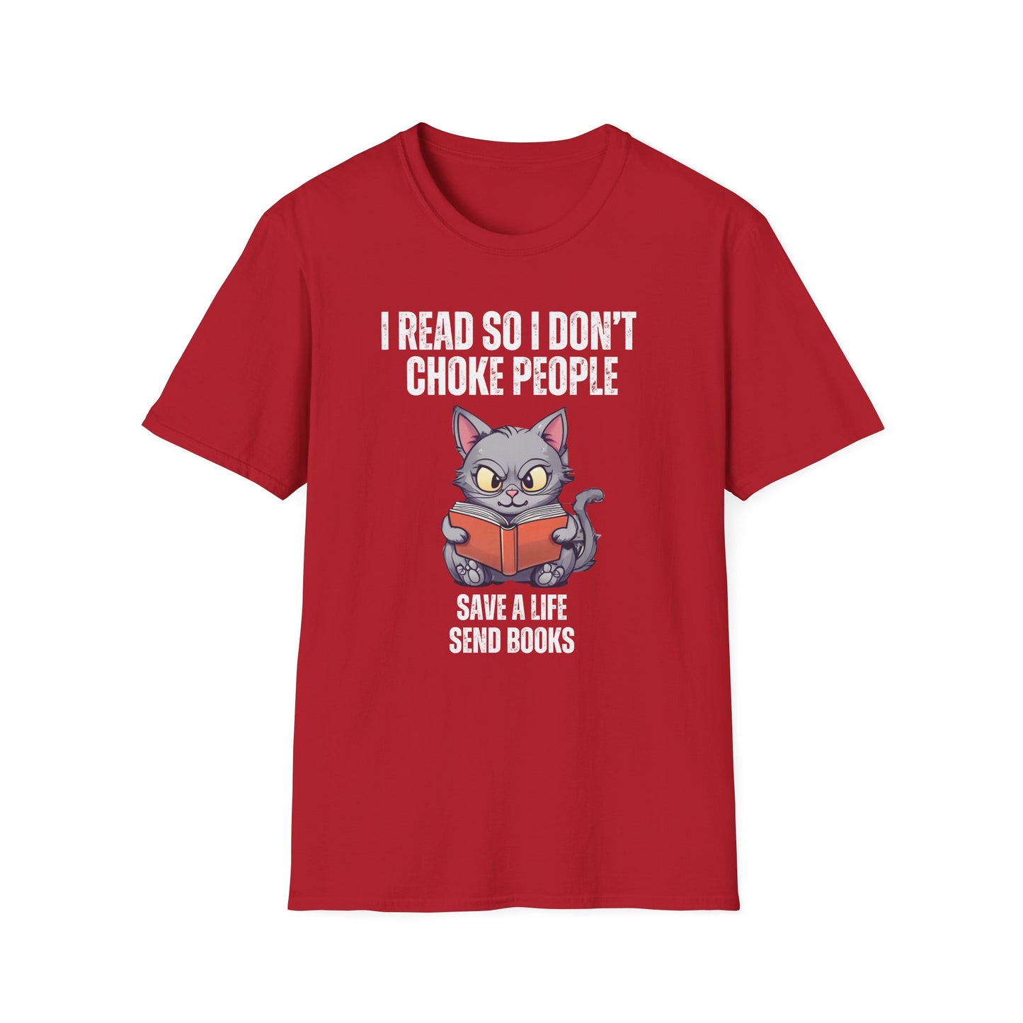Angry Cat Reading T-shirt Funny Kitty Shirts for Reader gift Book Lover gifts for Bookish T Shirts Save A Life Send Books Book Pun T Shirt