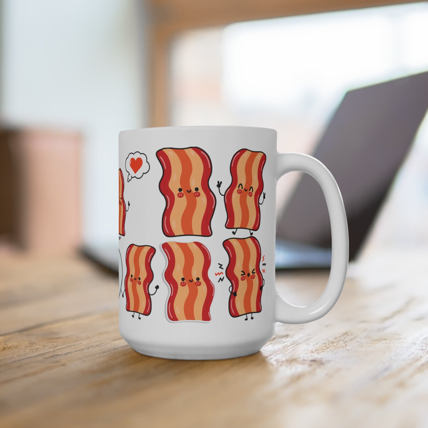Bacon Mug Funny Mug for Meat Lover gift for Meat Lover gift - Large Coffee Mug for Coffee Lover gift for Him - BACON KING - Valentine's Gift