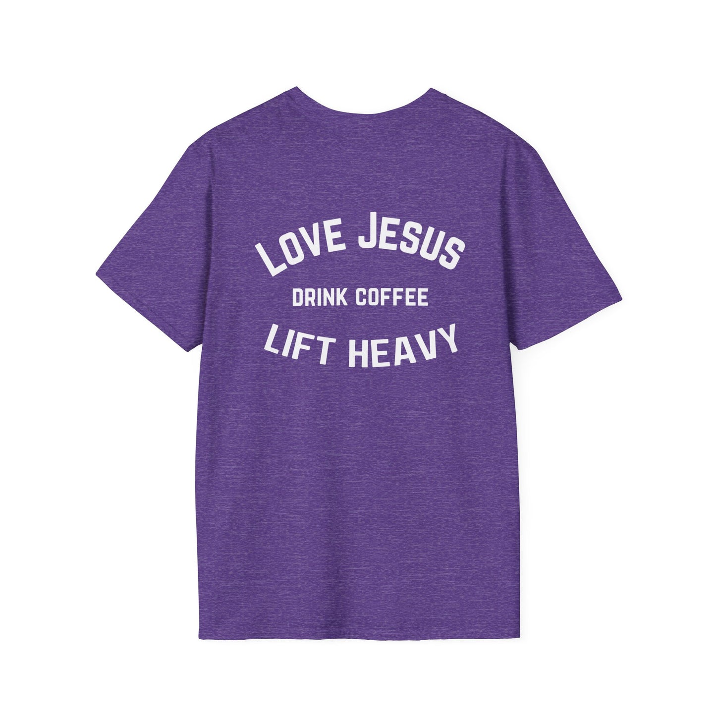 Love Jesus Shirt Lift Heavy Drink Coffee T-shirt for Coffee Lover Tee Shirts for Coffee Addict T-shirts for Christian workout tshirt for gym