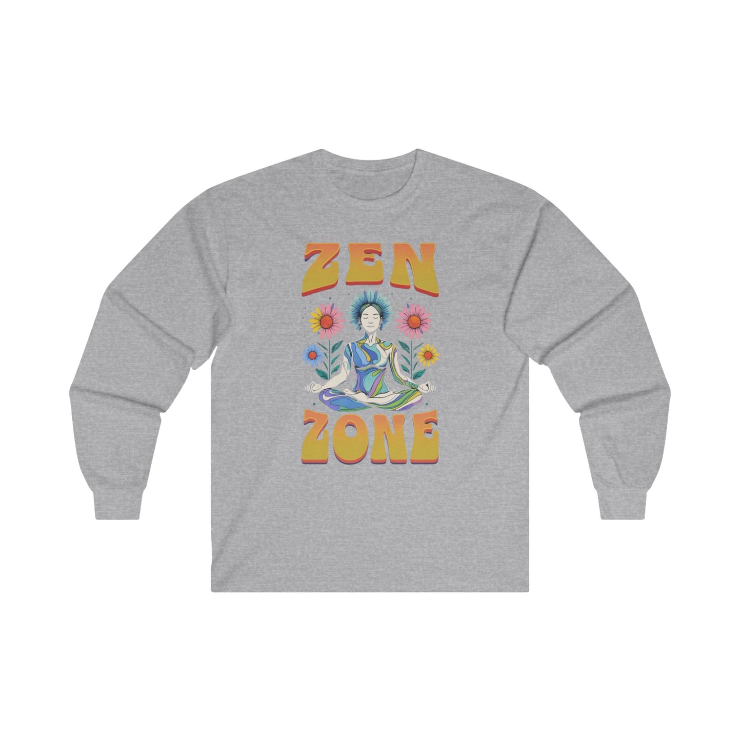 Zen Zone Yoga TShirt for Yoga Lover gifts for Christmas present for yogi gift for Womens Yoga Top Long Sleeved Yoga TShirts Long Sleeve