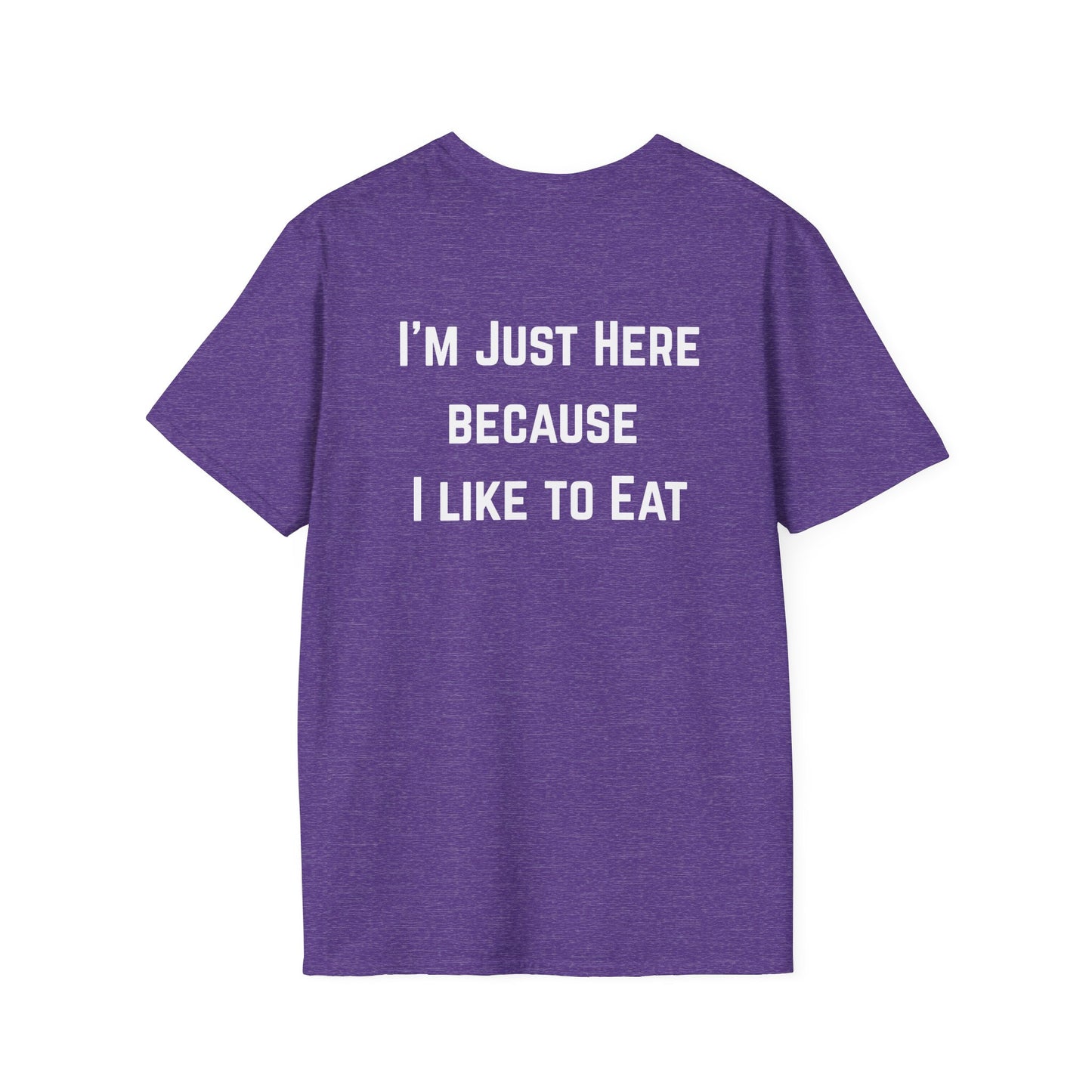 Workout Top for Gym gifts for Gym Girl T-shirt I'm Just Here Because I Like to Eat T-shirt Fitness Tees Workout Tee Shirts for him gifts