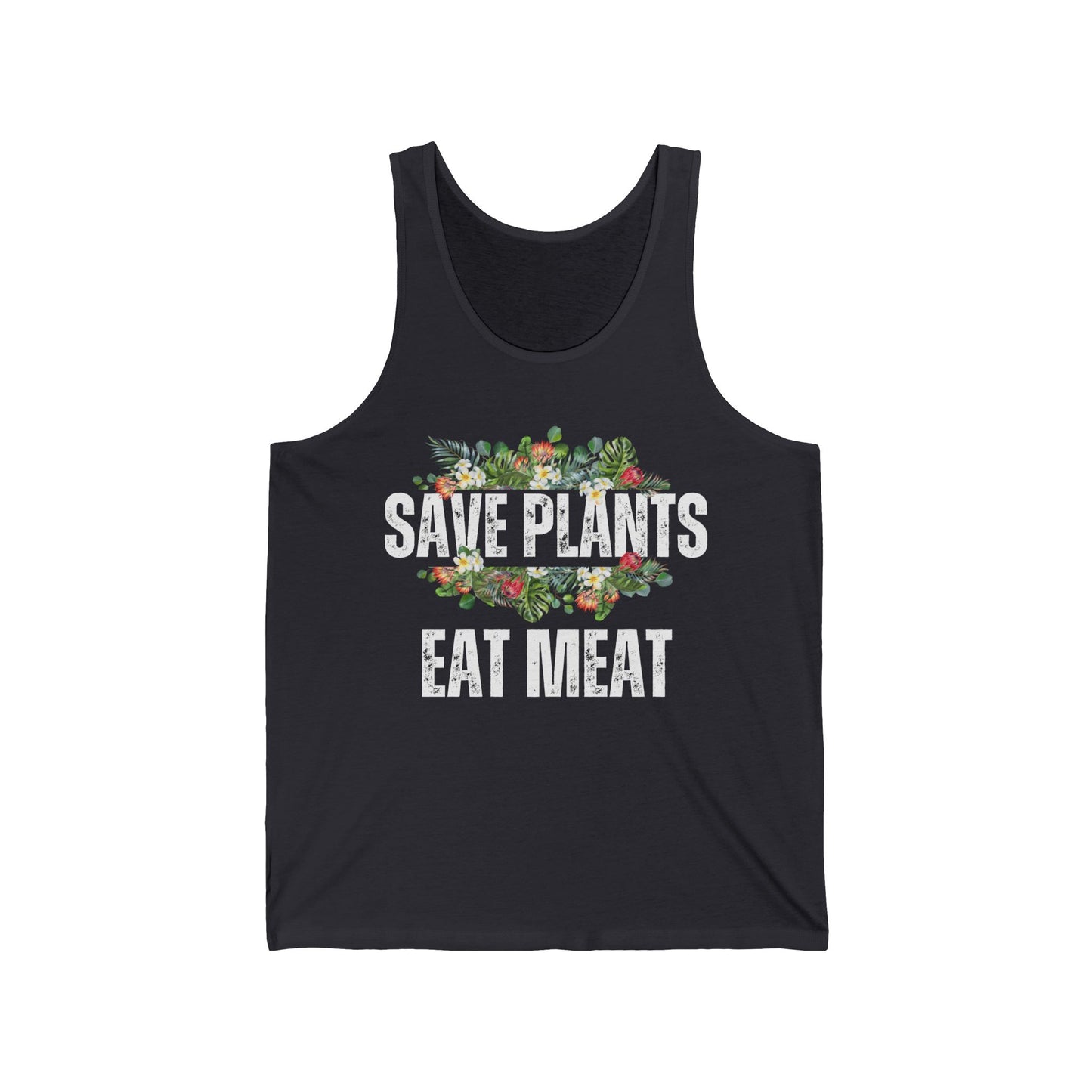 Eat Meat Tank Top For Carnivore Diet Tshirt Save Plants Eat Meat Tank Tops Funny Meat Pun BBQ quote Shirt for Funny Saying T-shirt for him