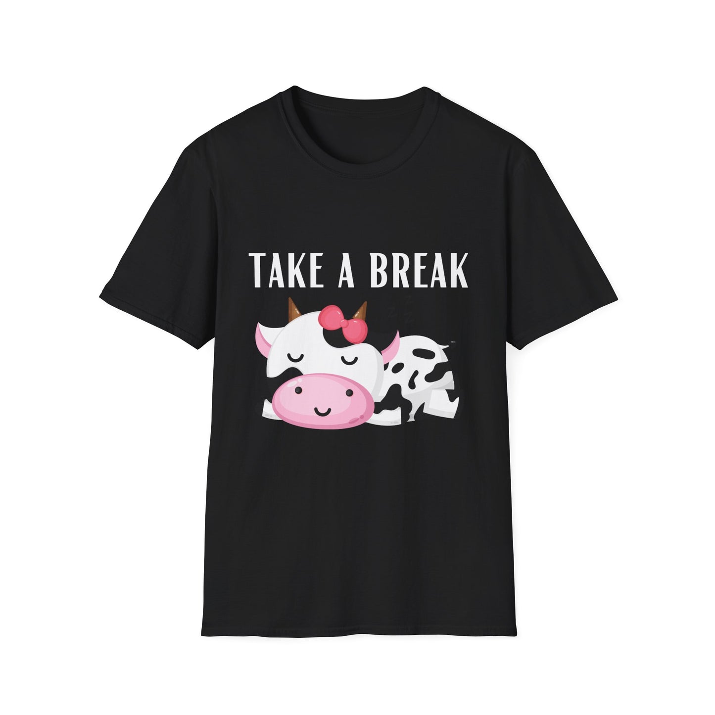 Cow T-shirt for Cow Lovers gift Funny Cow Shirt TAKE A BREAK Tee Women's Cozy T-shirt Soft Shirt for Women