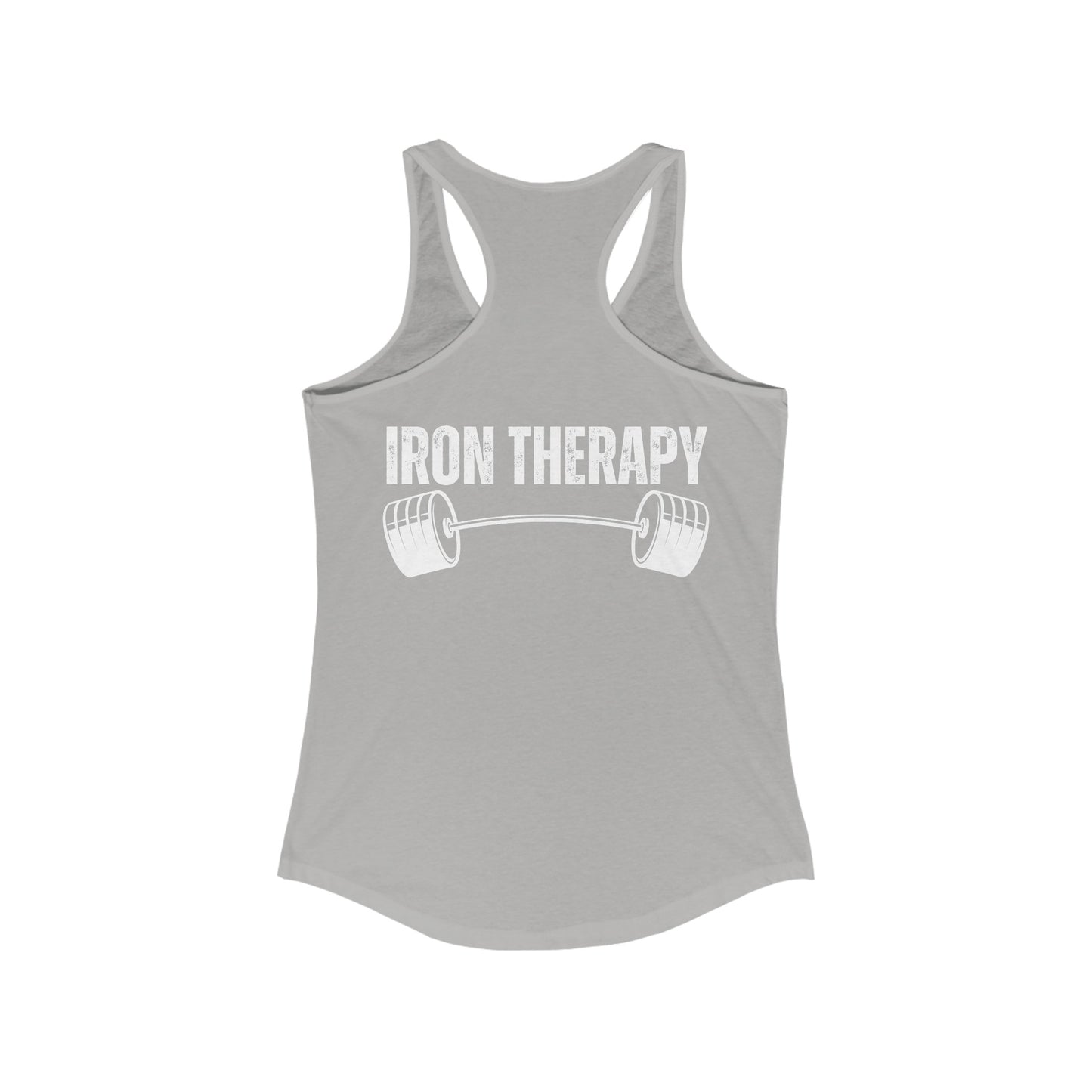 BACK DESIGN Iron Therapy Tank Top for Gym rat gift for Fitness Enthusiasts gifts for Powerlifting Women Who Lift Heavy Weights Tanks for Her