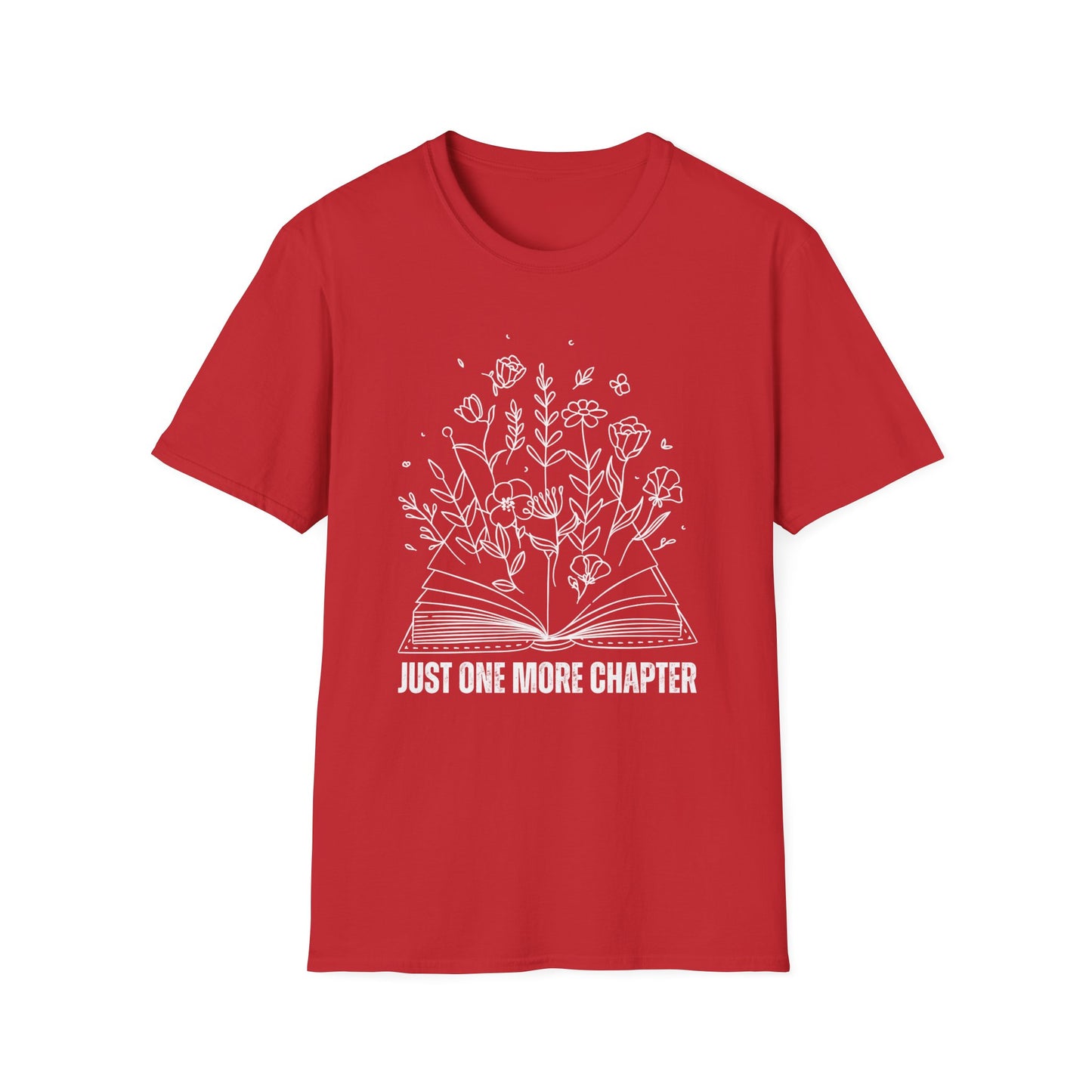 Just One More Chapter T Shirt Bookish Shirts BookWorm Floral Print Tee Book Addict T-Shirt - Reading Lover gift for Reader Shirt Librarian gift for Mom gifts for Library