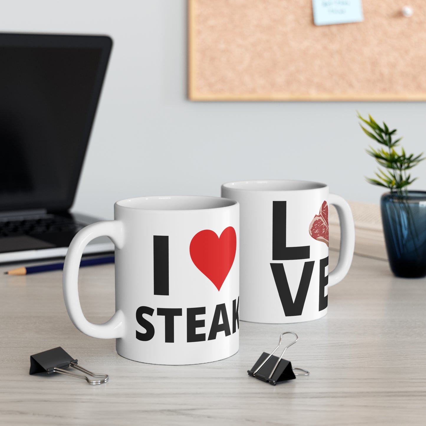 I Love Steak Mugs I Heart Steak Lover Mug for Foodie gifts for Meat Lover gift Funny Coffee Mug for Carnivore Mug 11oz