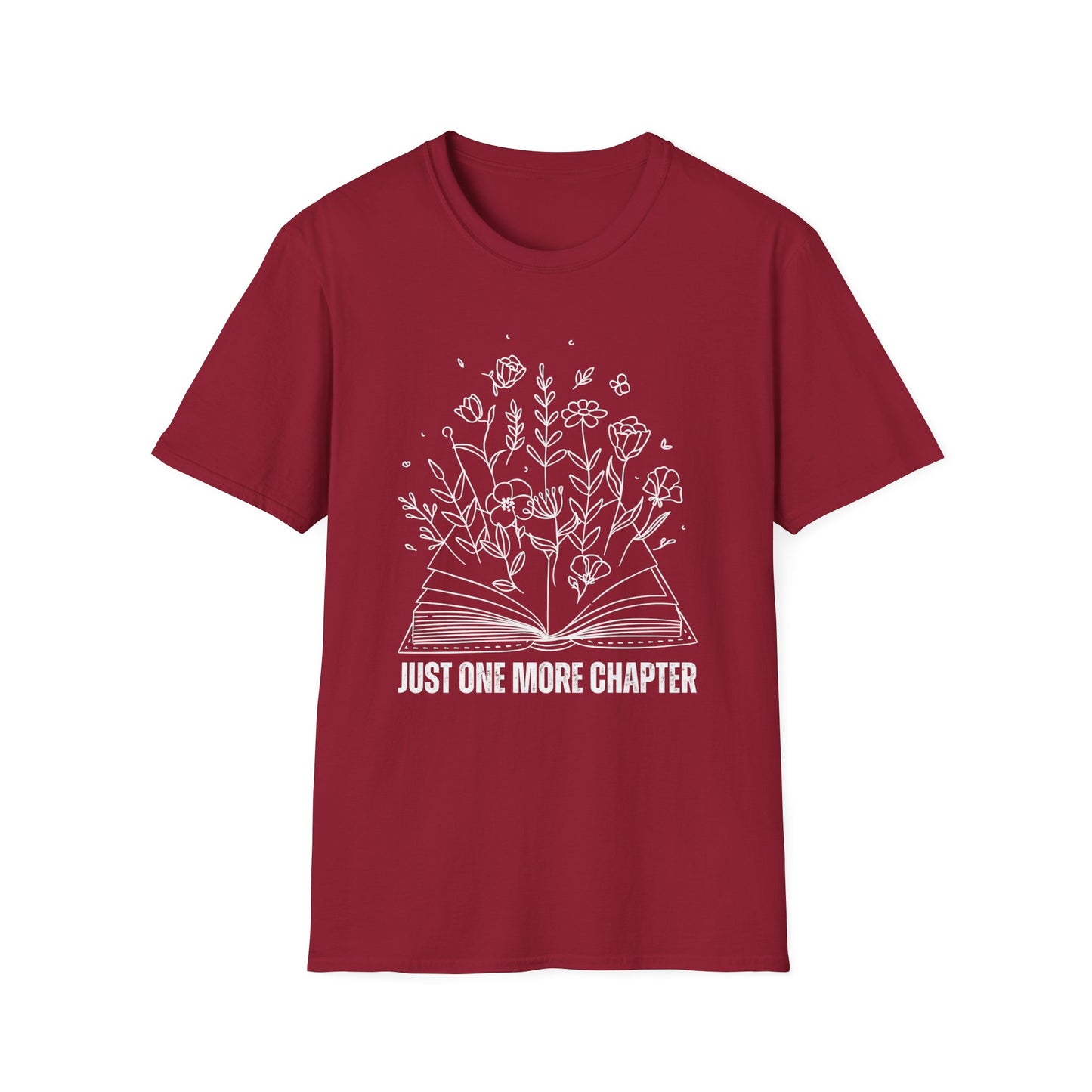Just One More Chapter T Shirt Bookish Shirts BookWorm Floral Print Tee Book Addict T-Shirt - Reading Lover gift for Reader Shirt Librarian gift for Mom gifts for Library