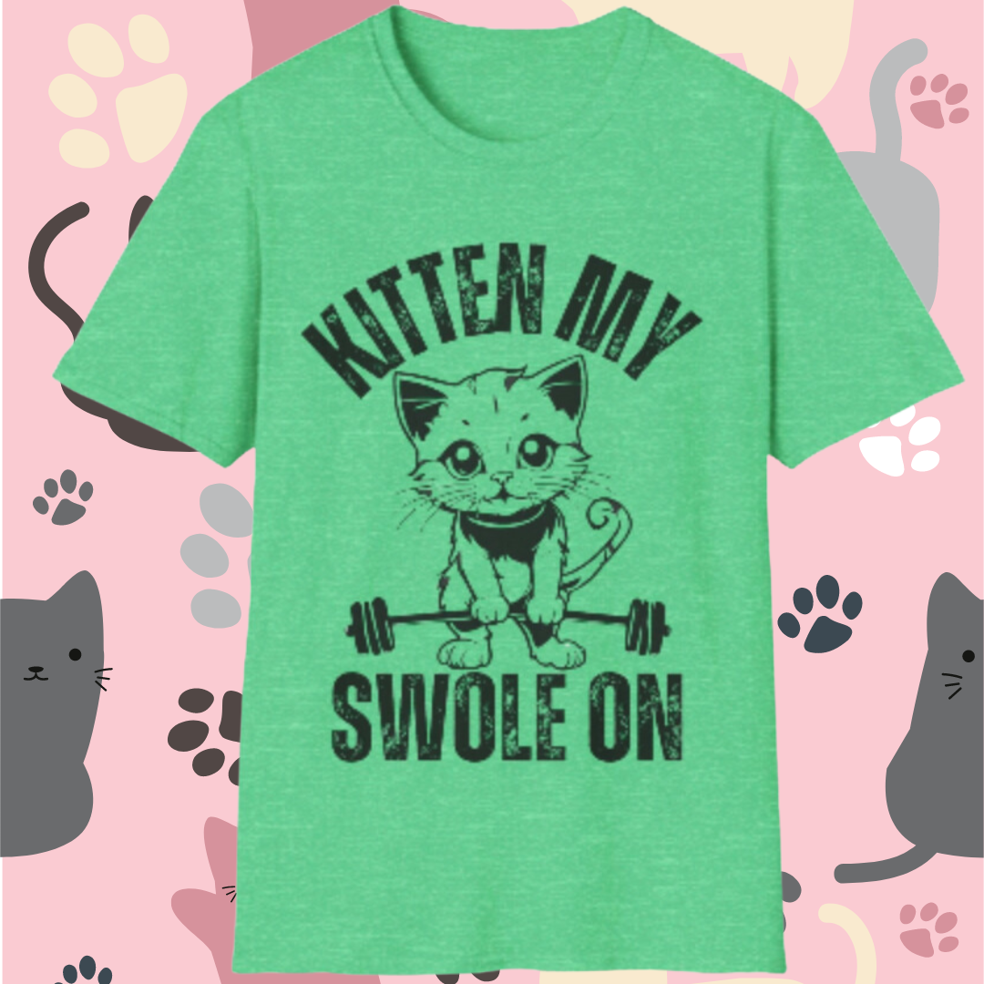 Kitten My Swole On T-shirt Cute Cat Gym Shirt for Cat Lover gift for Gym Top, Kitten My Swole On T-shirt Funny cats lifting weights