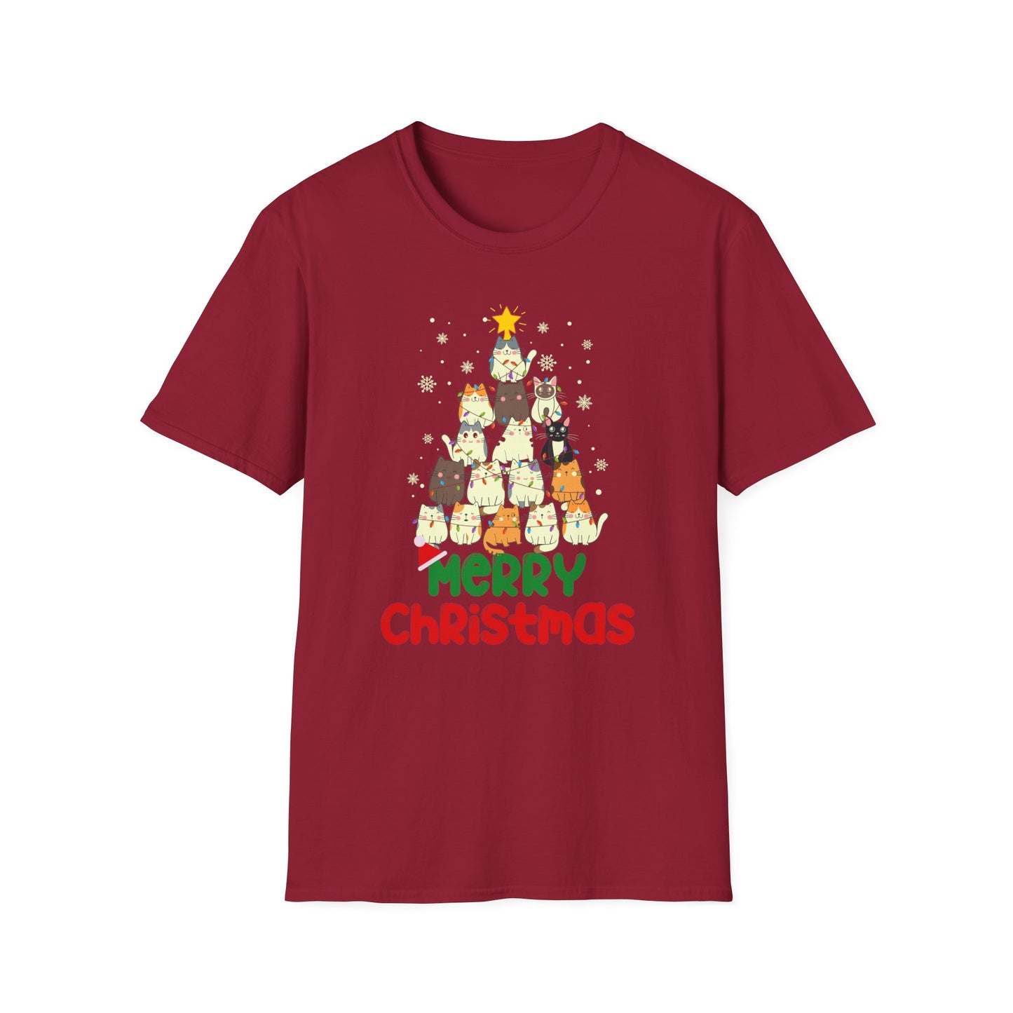 Merry Christmas Shirt for Cat Lovers gift for Christmas Cats Tshirts for Cat Mom gifts for Funny Christmas present for Women gift for Her