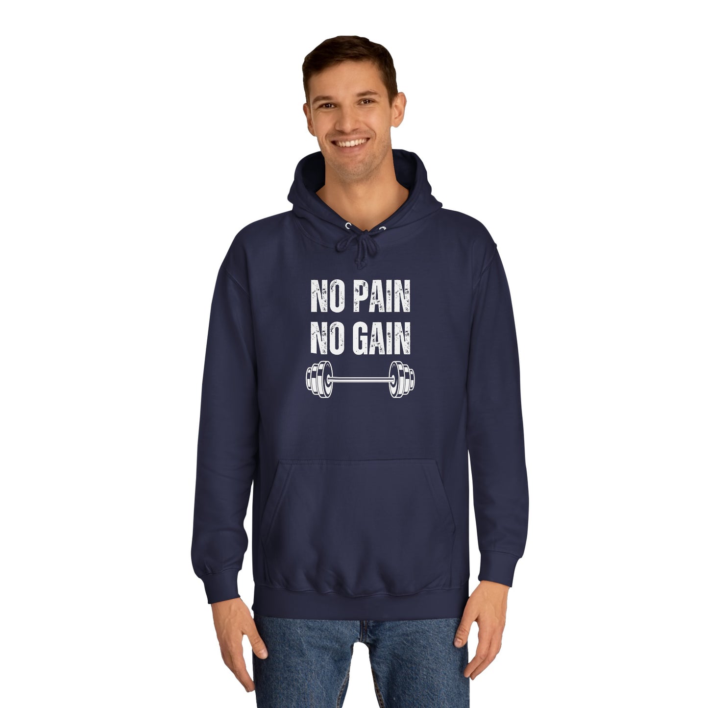 Gym Hoodie for Fitness Lover gift for Workout Lover gift for Powerlifting Hoodie Weightlifting Enthusiast NO PAIN No GAIN Hooded Sweatshirt