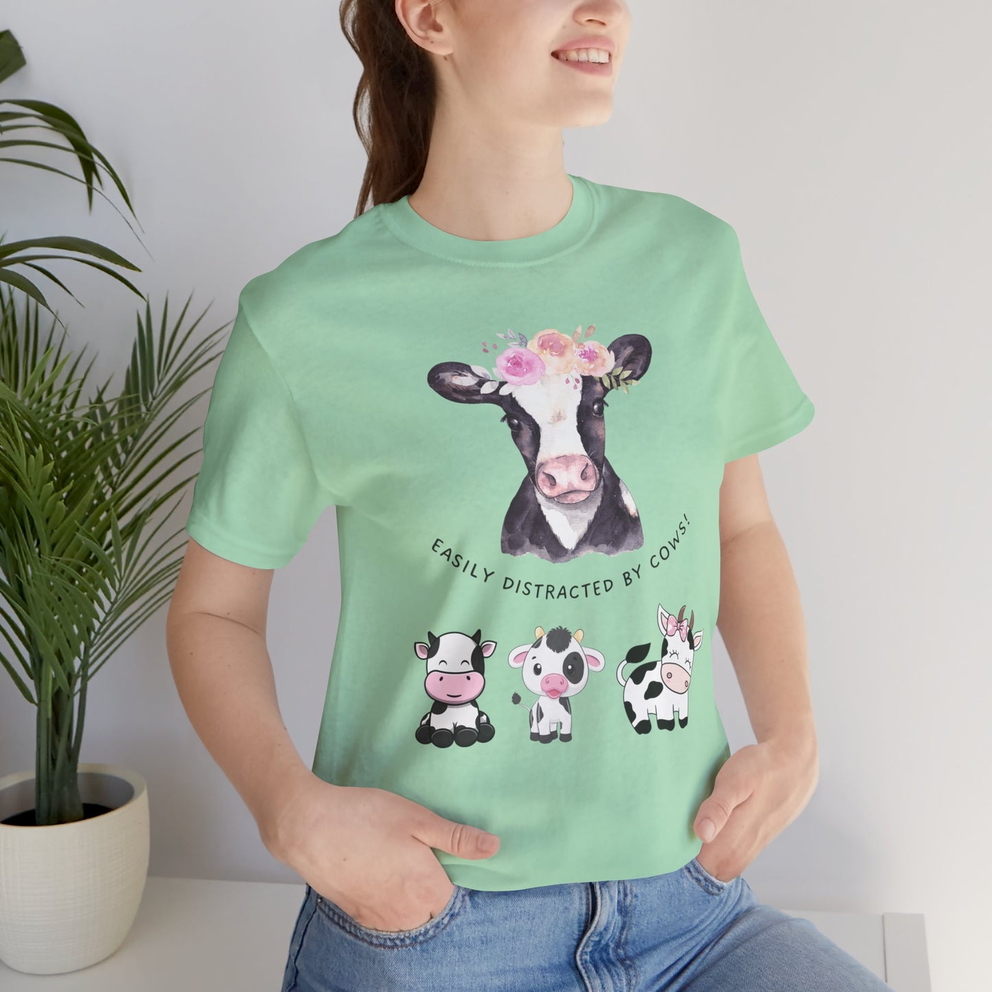 Cute Cow Shirt Funny T-Shirt for Cow Lover gift Cute Cow Shirt Easily Distracted By Cows T shirt ADHD gift Cow Lover gift