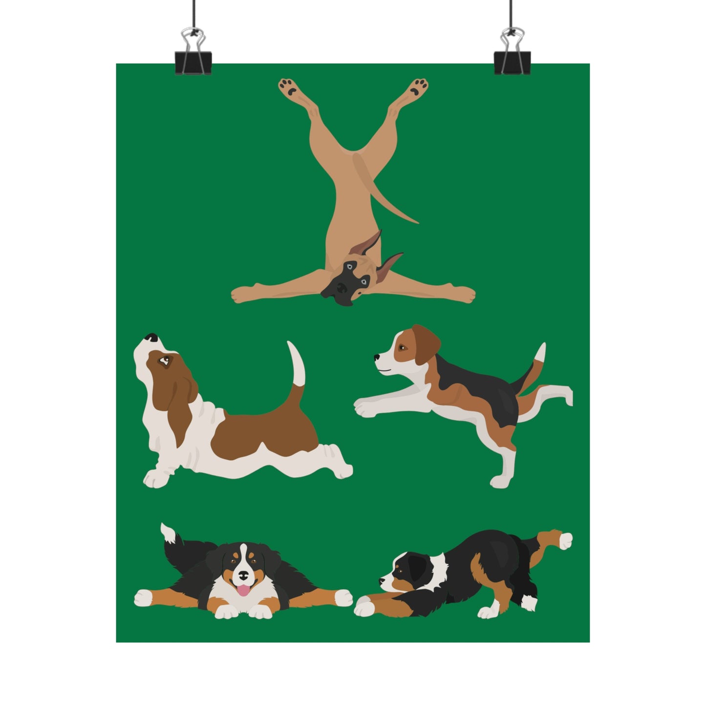 Gym Poster for Yoga Lover gift for Yogi Dog Mom Posters Funny Dogs Doing Yoga Wall Art for Home Gym gifts for Dog Lover Workout Studio