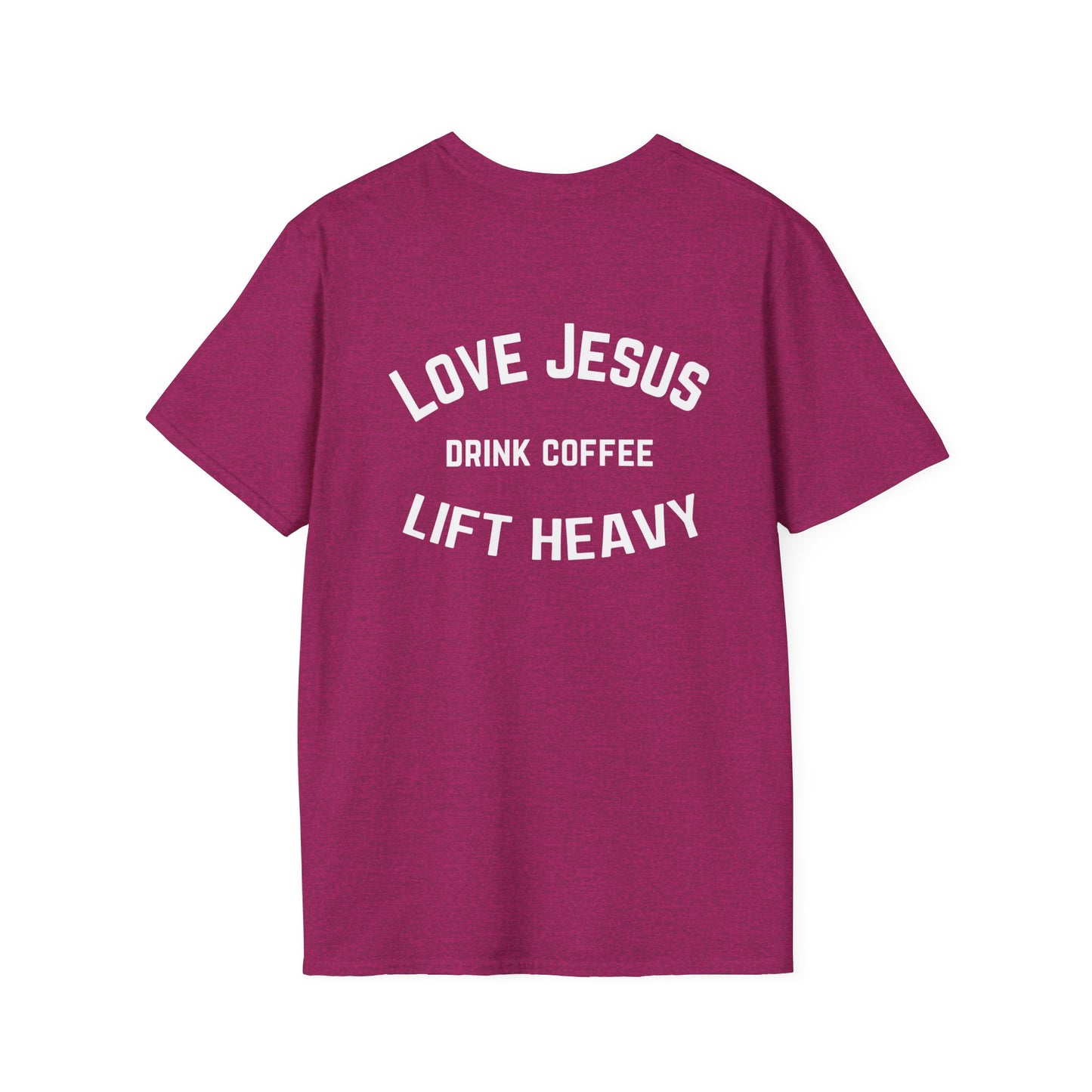 Love Jesus Shirt Lift Heavy Drink Coffee T-shirt for Coffee Lover Tee Shirts for Coffee Addict T-shirts for Christian workout tshirt for gym