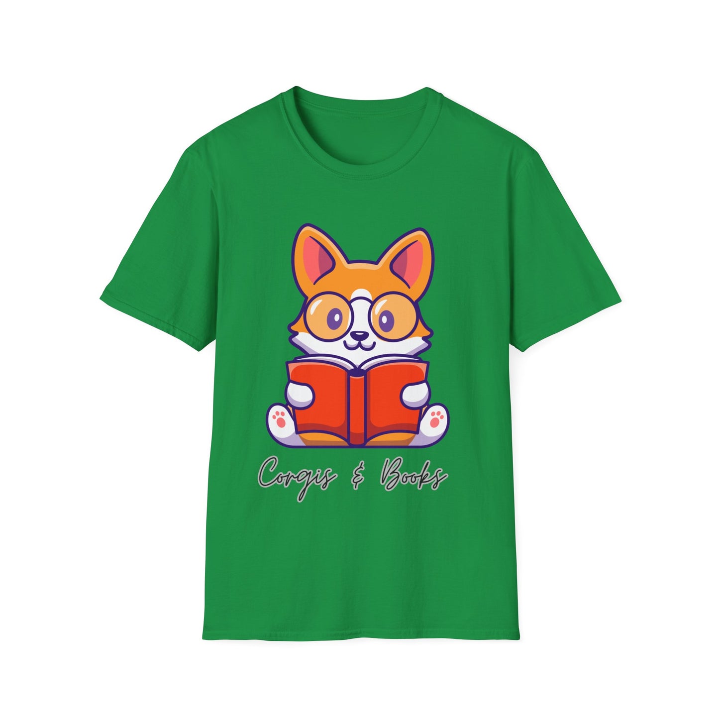 Corgi's & Books T Shirt for Corgi Lover Gift for Book Lover Soft Cotton T-shirt Dog Lovers Shirts Book Lover Shirt