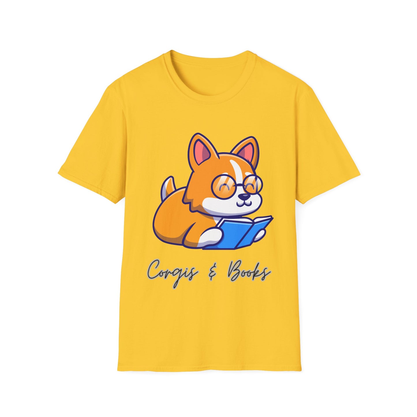 Corgi's & Books T Shirt for Corgi Lover Gift for Book Lover Soft Cotton T-shirt Dog Lovers Shirts Book Lover Shirt