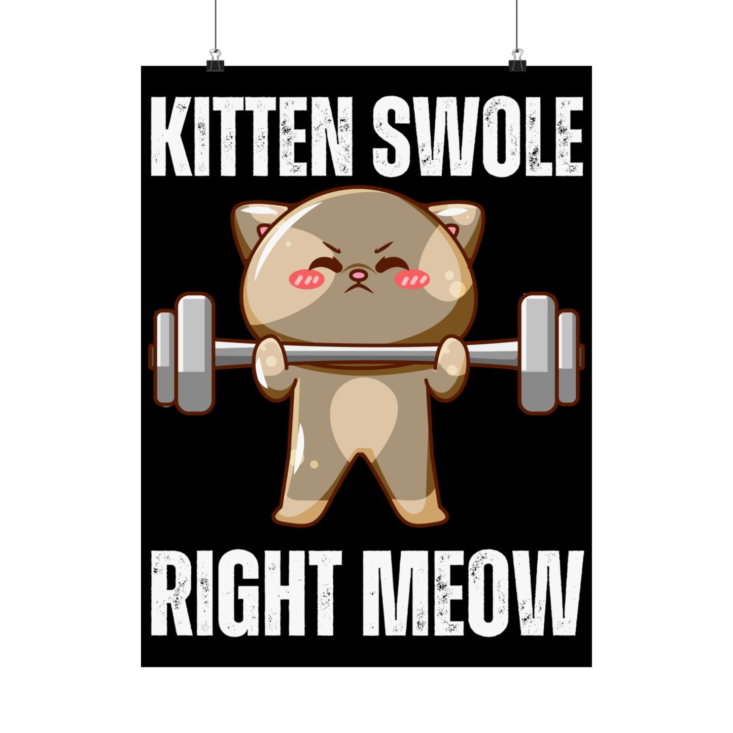 Funny Cat Lifting Weights Poster for Home Gym gift for Cat Lover gifts for Cat Dad Posters for Cat Mom gift Cats Weightlifting Powerlifting