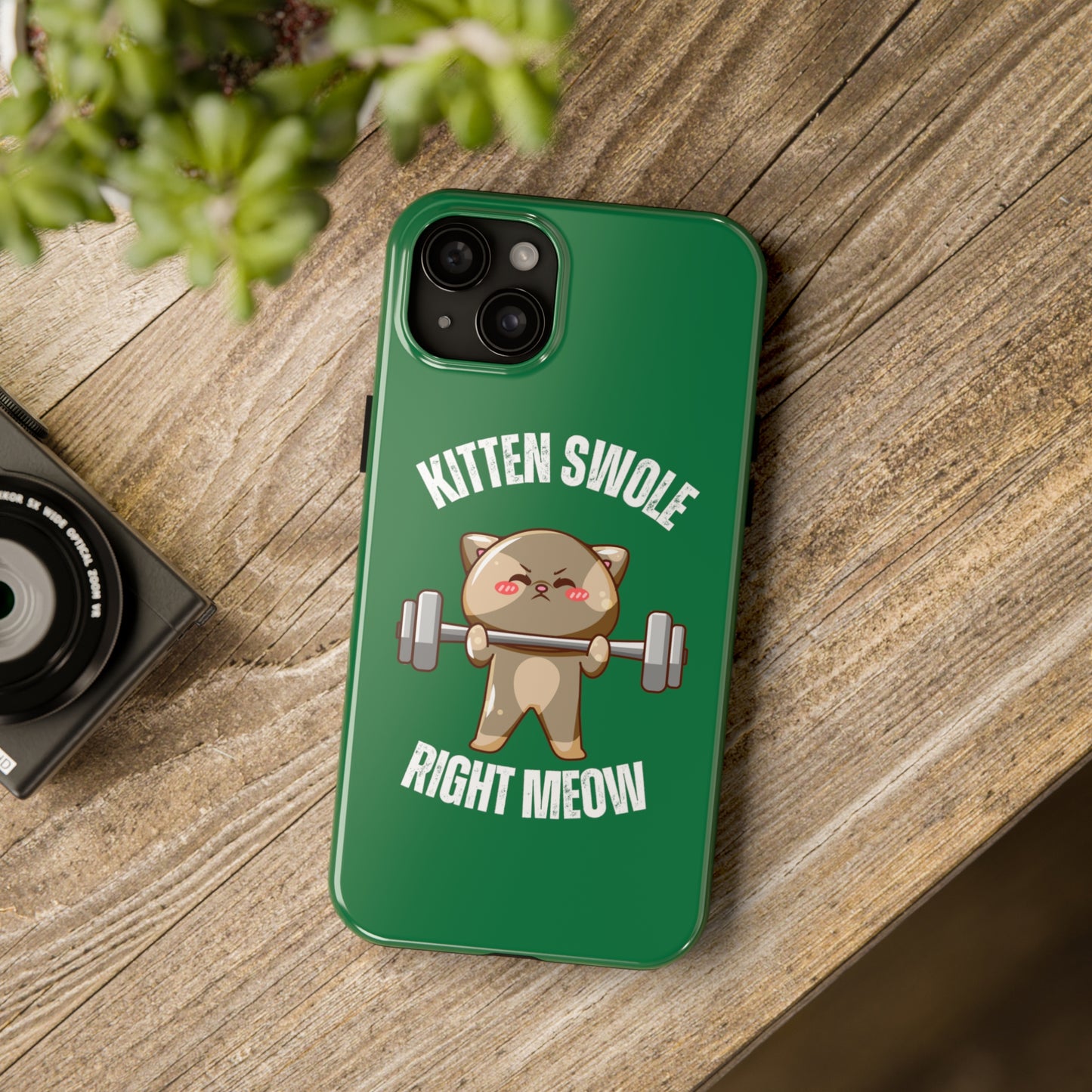 Funny Cat iPhone case for Gym Lover gift Cat Weightlifting Cat Lifting Weights Phone case for Workout Lover gift for Fitness enthusiast
