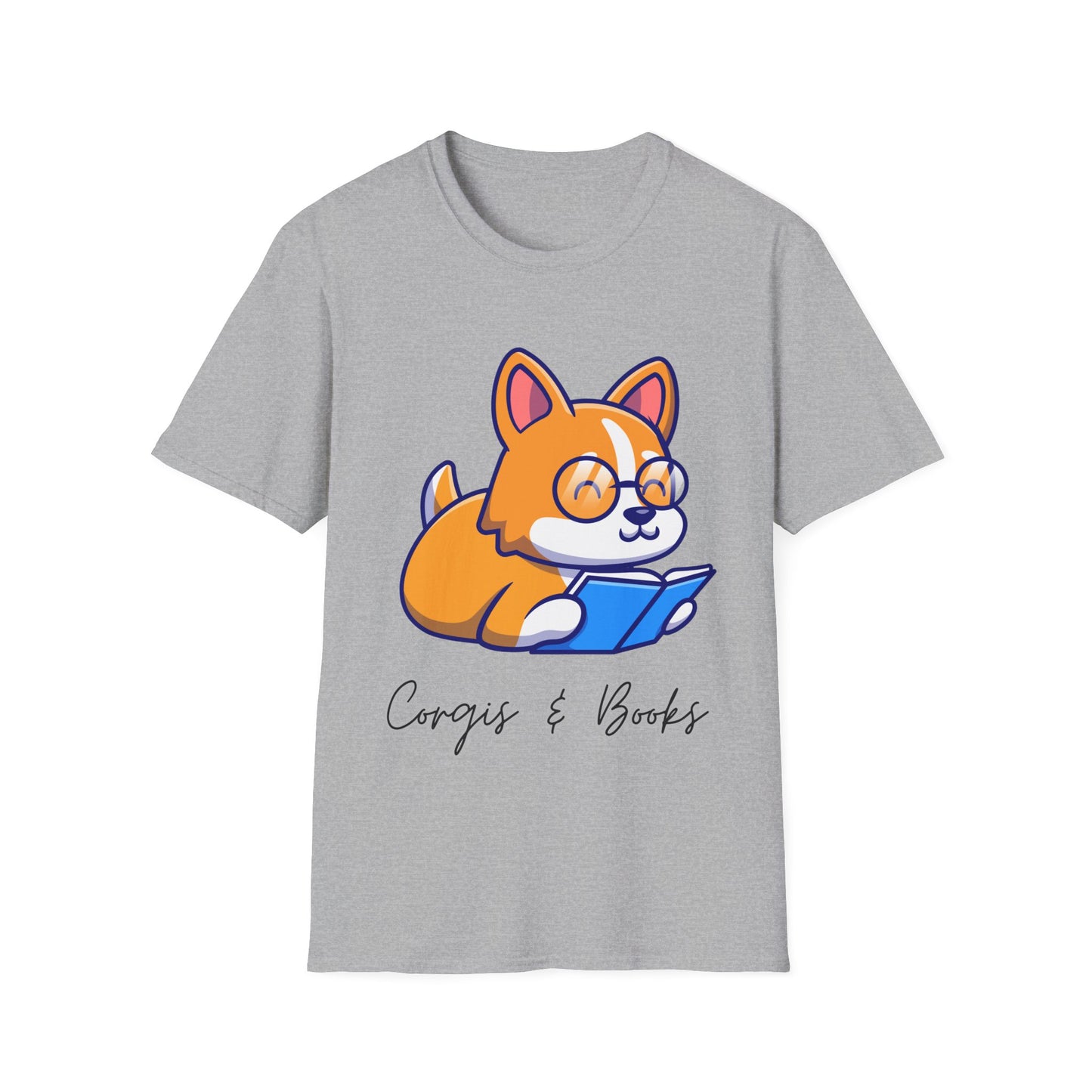 Corgi's & Books T Shirt for Corgi Lover Gift for Book Lover Soft Cotton T-shirt Dog Lovers Shirts Book Lover Shirt