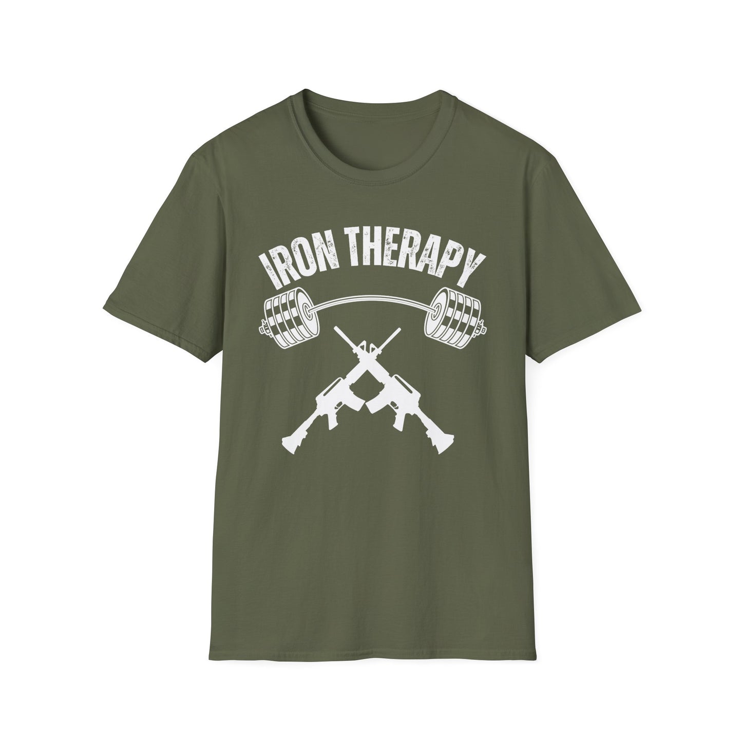 Weightlifting and Guns Unisex Softstyle T-Shirt for Shooting Lovers and Gym Addicts, Fitness Tee, Workout Top, Exercise Shirt, Gun Range
