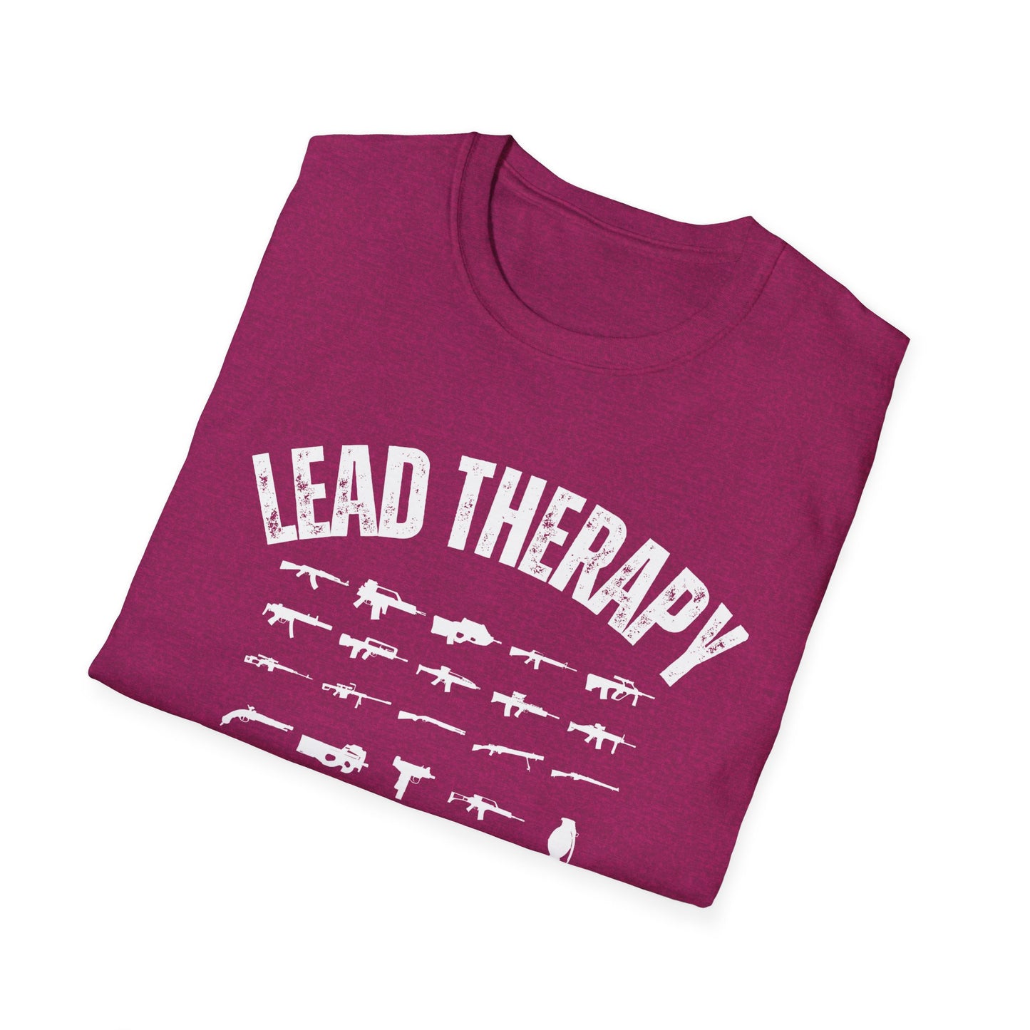 Gun Lover Lead Therapy Shooting Range Unisex Softstyle T-Shirt, Cool Second Amendment Tee, Gun Enthusiast Gift, Firearms Clothing, Pro-2A