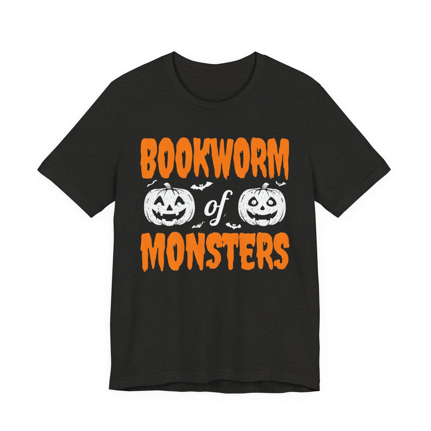 Bookworm of Monsters Halloween Tee, Reading Lover T-Shirt, Unisex Jersey Shirt, Halloween Book Shirt, Monster Lover Gift