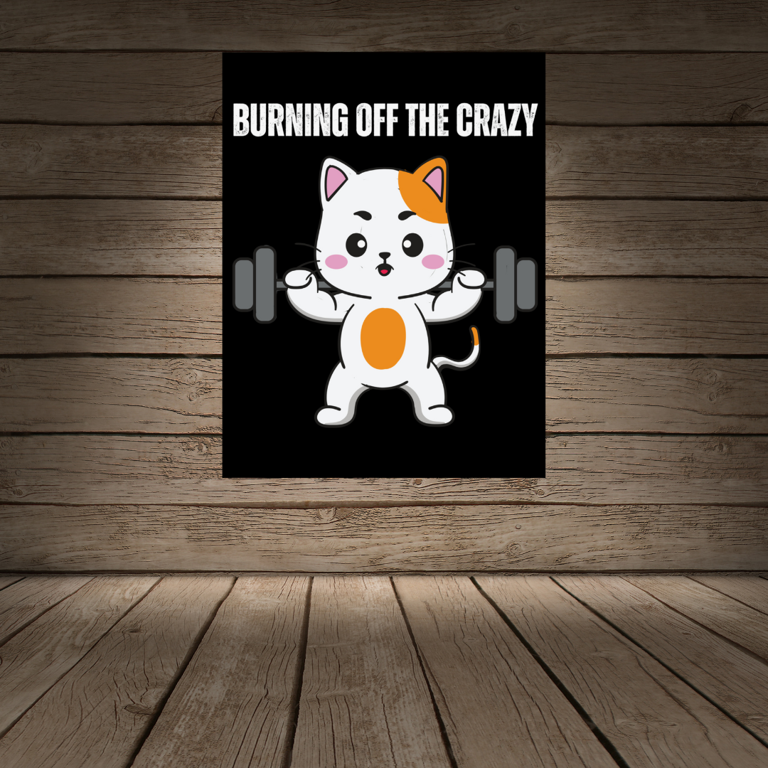 Gym Poster for Cat Lovers gifts for Kitty Cats Lifting Weights Posters for Gym Rat Workout Lover gift Powerlifting CrossFit Wall Art