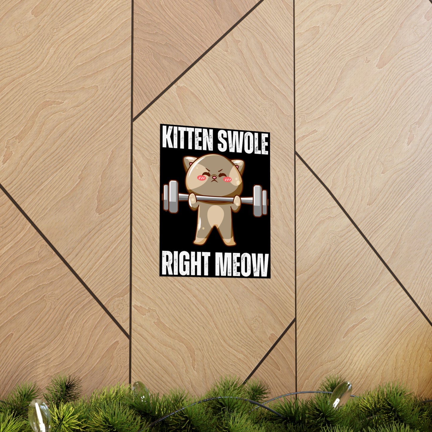 Funny Cat Lifting Weights Poster for Home Gym gift for Cat Lover gifts for Cat Dad Posters for Cat Mom gift Cats Weightlifting Powerlifting